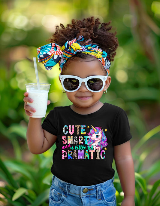 Cute, Smart, and A Little Bit Dramatic. Quality Custom Tee|Crew Neck Sweater|Hoodies. Youth Shirts. Toddler Shirts. Unicorn.