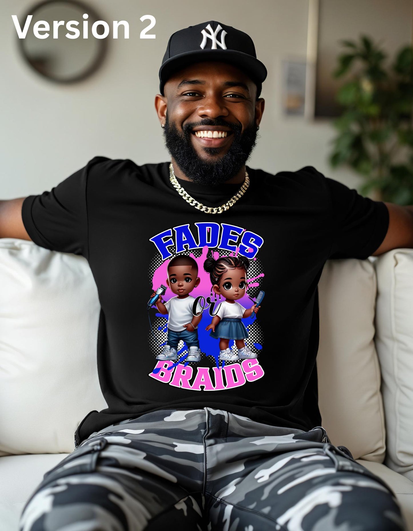 Fades or Braids Gender Reveal Shirt: African American Baby Shower