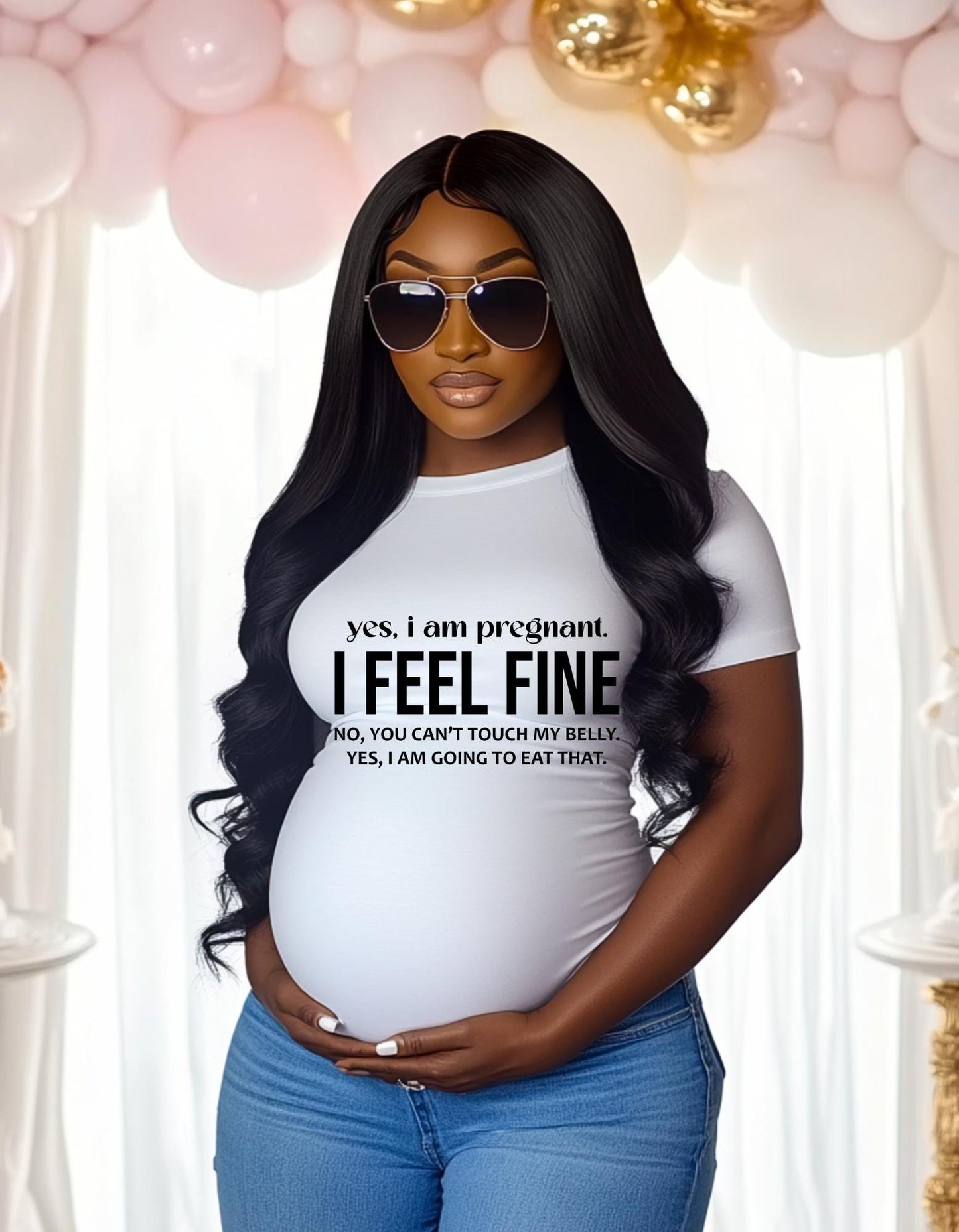 Funny Pregnancy Announcement Shirt: Don't Touch My Belly Tee
