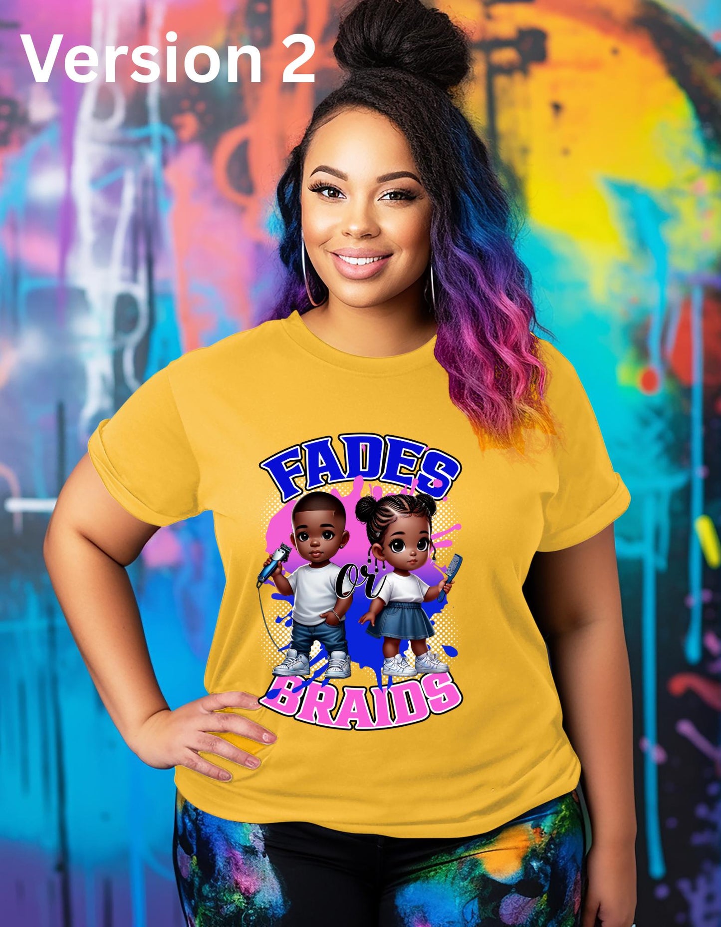Fades or Braids Gender Reveal Shirt: African American Baby Shower