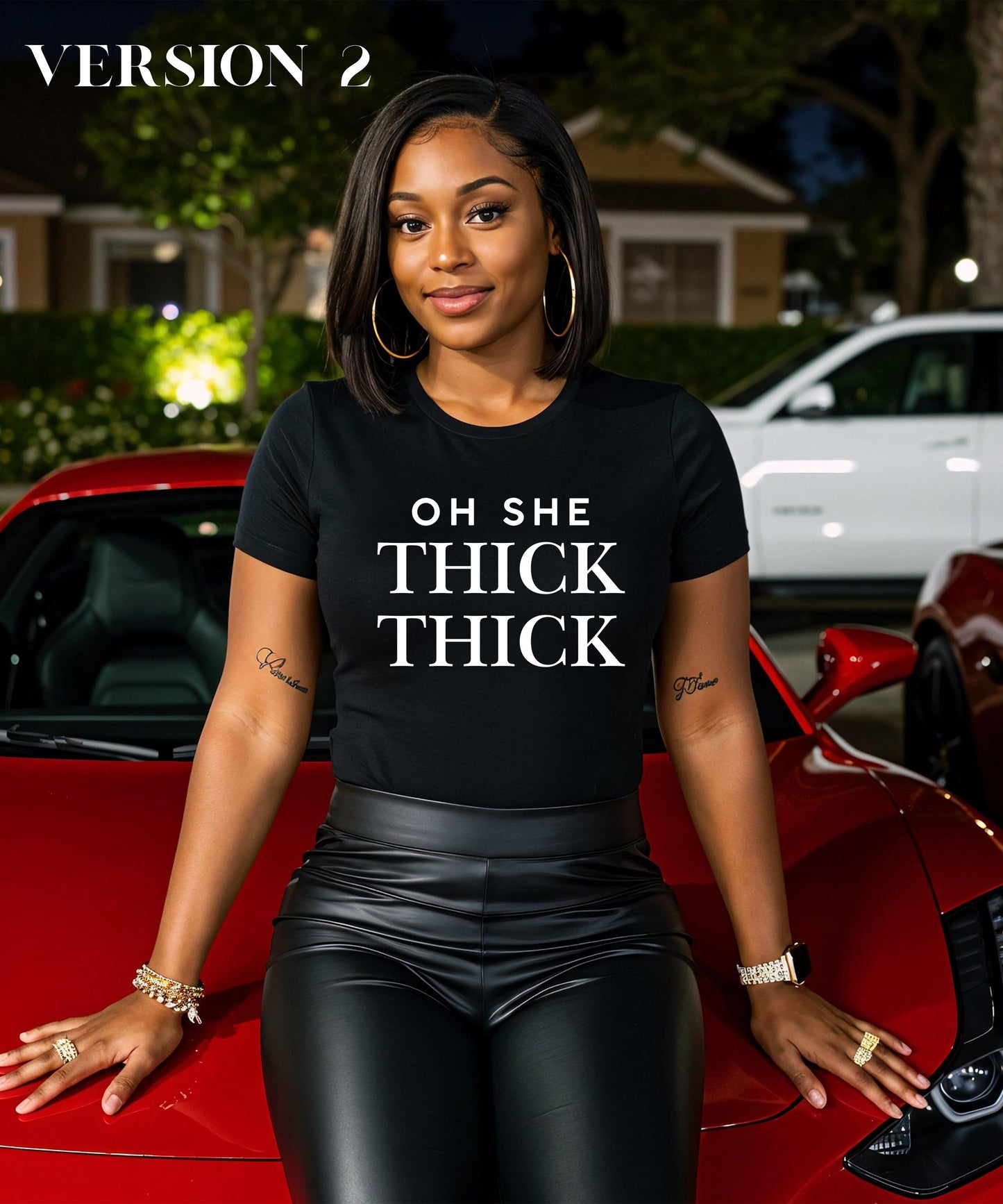 Oh She Thick Thick|Crew Neck Sweater|Hoodies. Eye-Catching Boldly Beautiful Shirts. Curvaceous. Trending Shirts. Gift for Her.