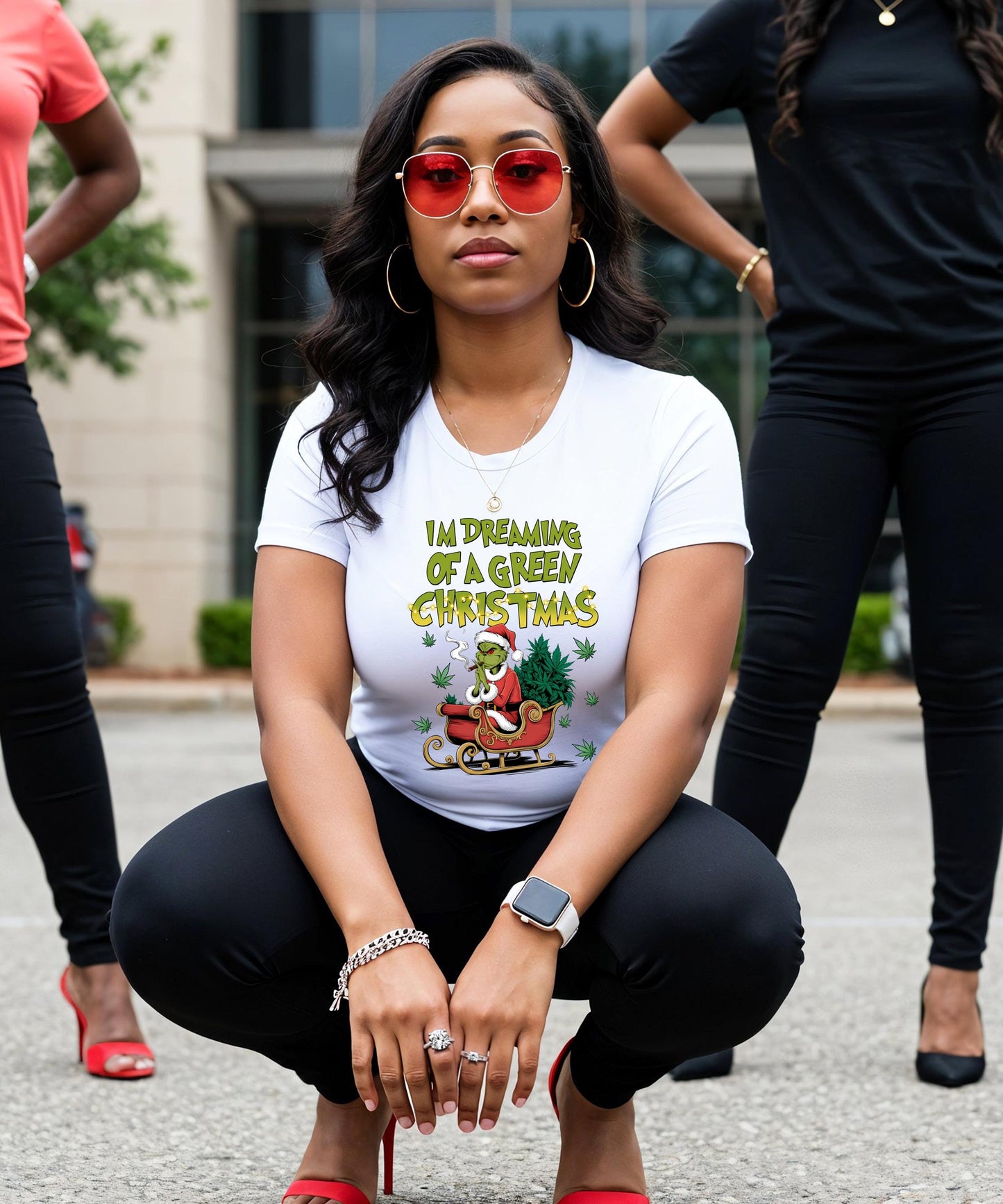 I'm Dreaming of a Green Christmas Apparel Collection T-Shirt| Crew Neck Sweater|Hoodies. Humor and Holiday Spirit.