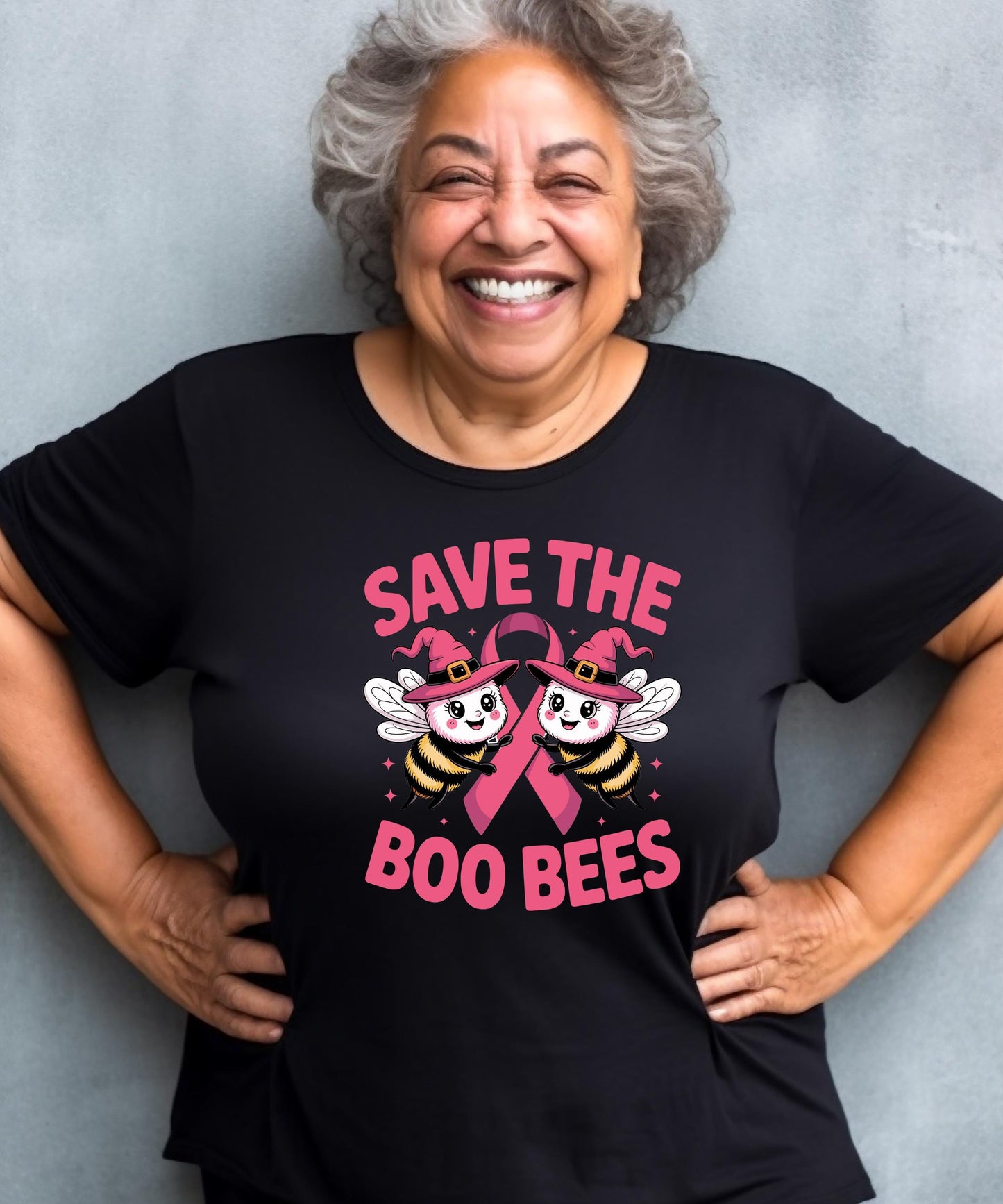 Save the Boo Bees Breast Cancer Awareness T-Shirt| Crew Neck Sweater|Hoodies. Humor and Charm Breast Cancer Awareness.