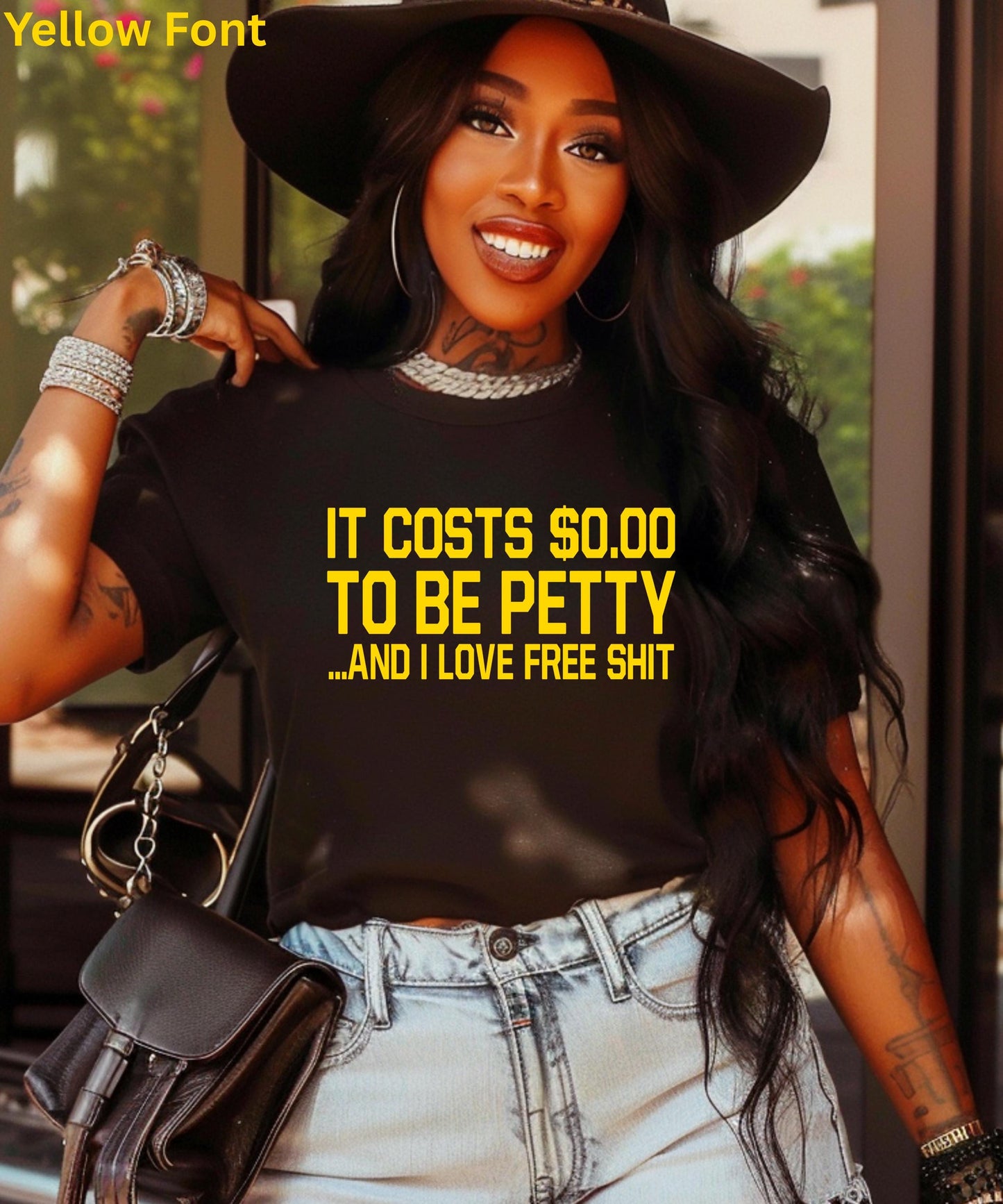 Petty Shirt | It Costs 0.00 To Be Petty and I Love Free Shit | Funny Sarcastic Hoodie Crewneck T-Shirt Gift | Petty AF Sassy Humor Apparel