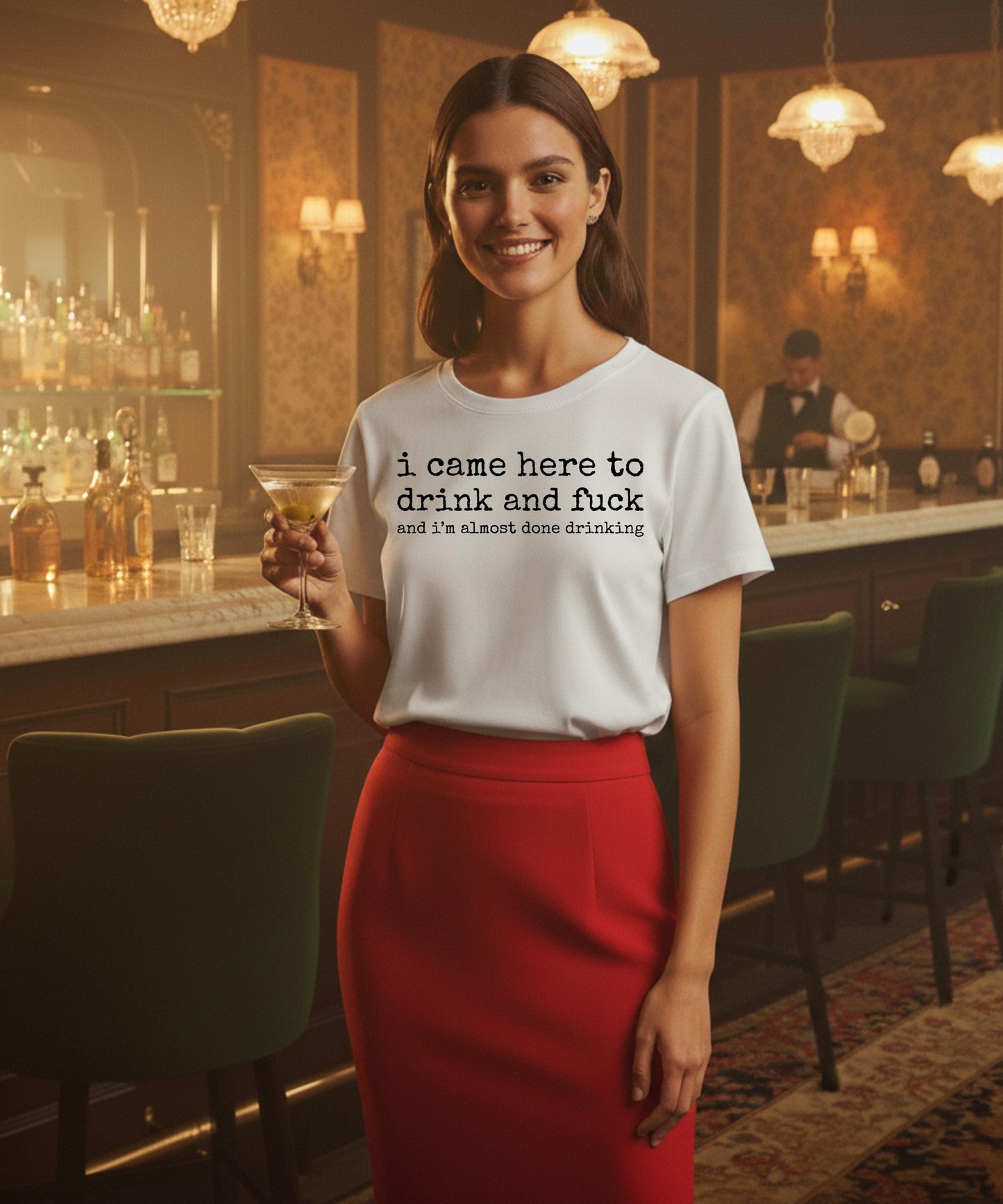 Funny Bar Crawl & Night Out Tee: I Came Here To Drink and Fuck and I'm Almost Done Drinking Shirt