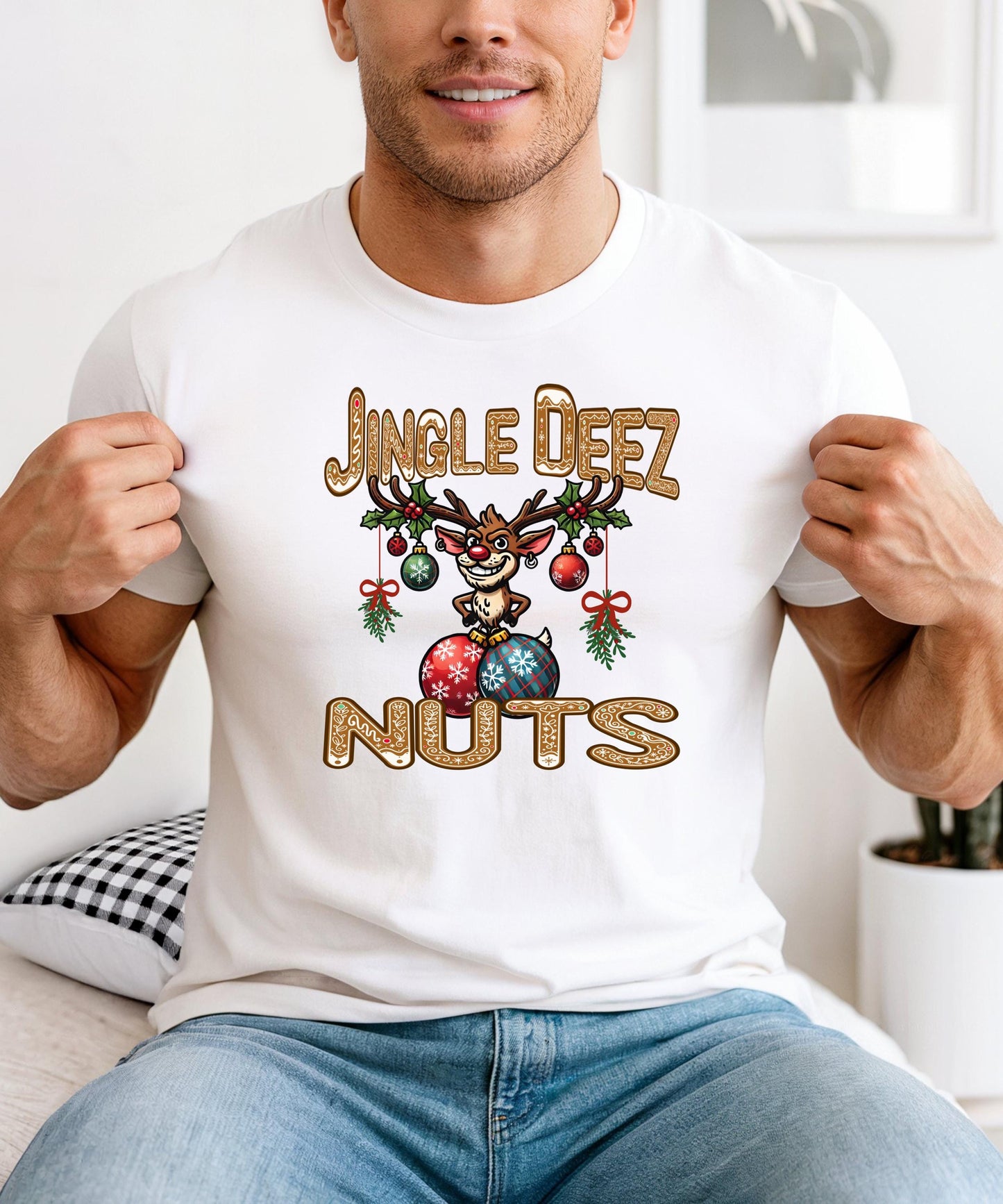 Jingle Deez Nutz!" - The Ultimate NSFW Holiday Cheer Apparel! | Funny Christmas T-Shirt | Hoodie | Crewneck
