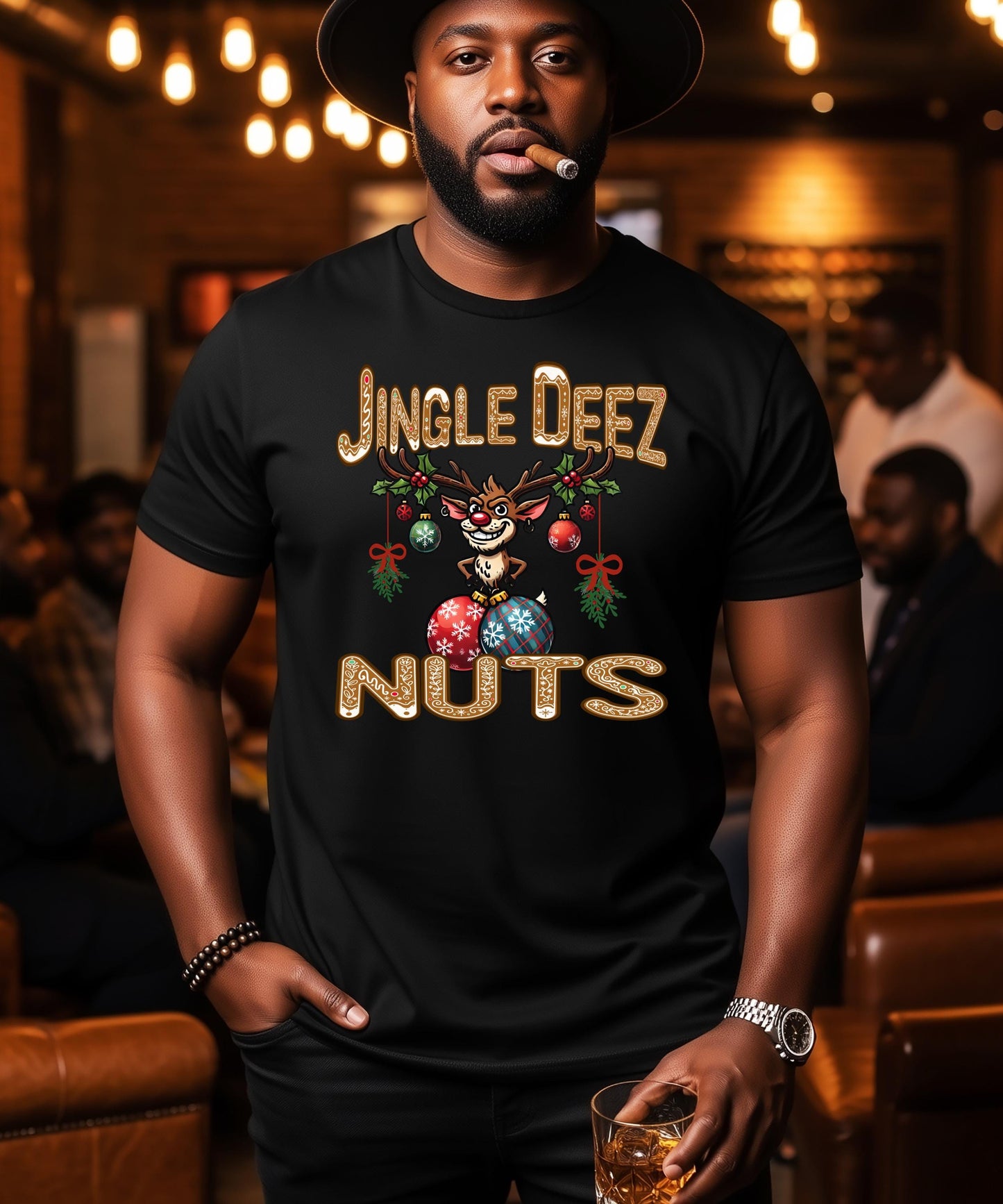 Jingle Deez Nutz!" - The Ultimate NSFW Holiday Cheer Apparel! | Funny Christmas T-Shirt | Hoodie | Crewneck