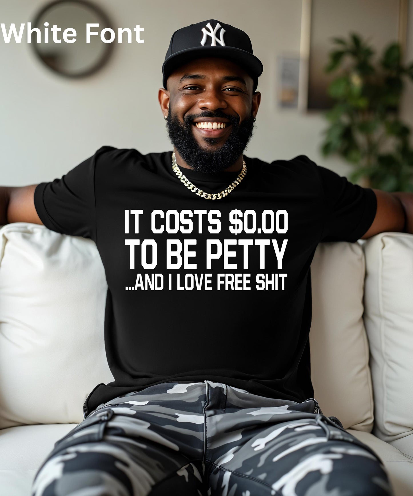 Petty Shirt | It Costs 0.00 To Be Petty and I Love Free Shit | Funny Sarcastic Hoodie Crewneck T-Shirt Gift | Petty AF Sassy Humor Apparel