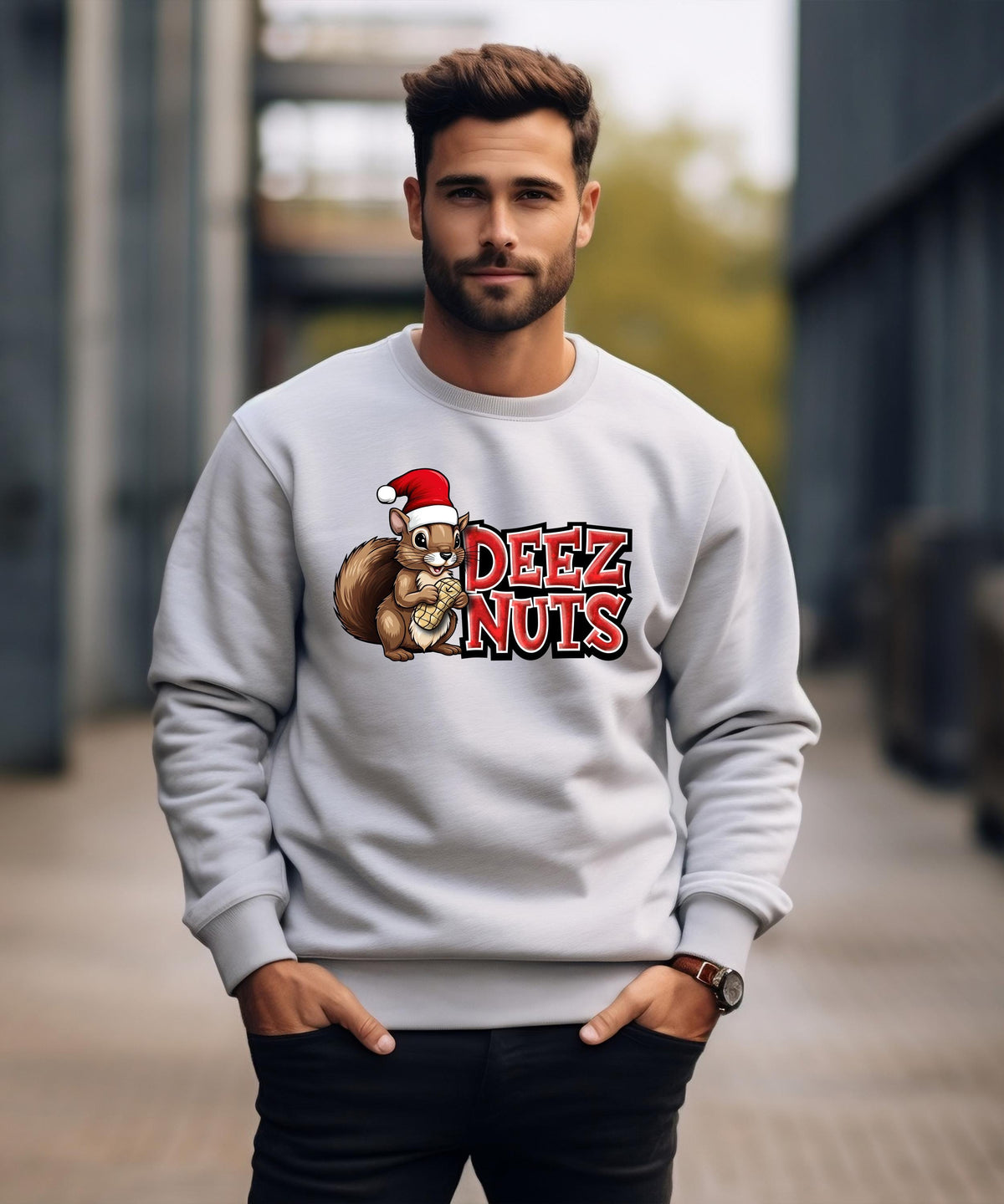 DEEZ NUTZ - The Ultimate Squirrel-Approved, Holiday-Adjacent Gag Apparel | Funny Christmas T-Shirt | Hoodie | Crewneck