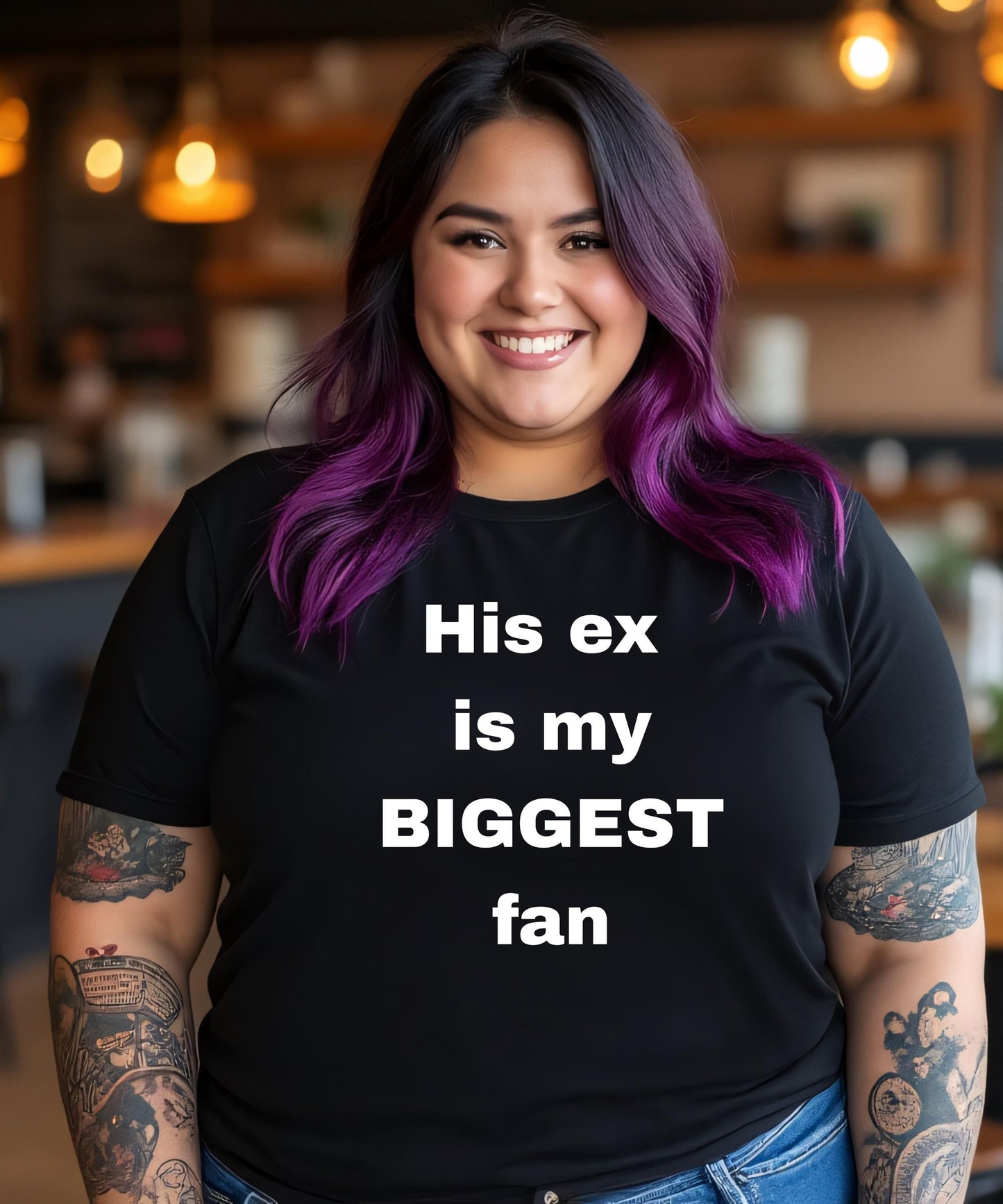 Serve Major Attitude with the "His Ex Is My Biggest Fan" Eye-Catching | T-shirts | Crew Neck Sweater | Hoodies. Bold Petty Shirt.