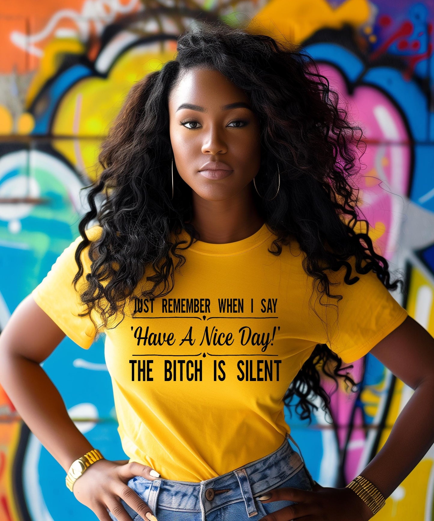 Just Remember When I Say Have A Nice Day The Bitch Is Silent | T-shirts | Crew Neck Sweater | Hoodies. Bold Petty Shirt.