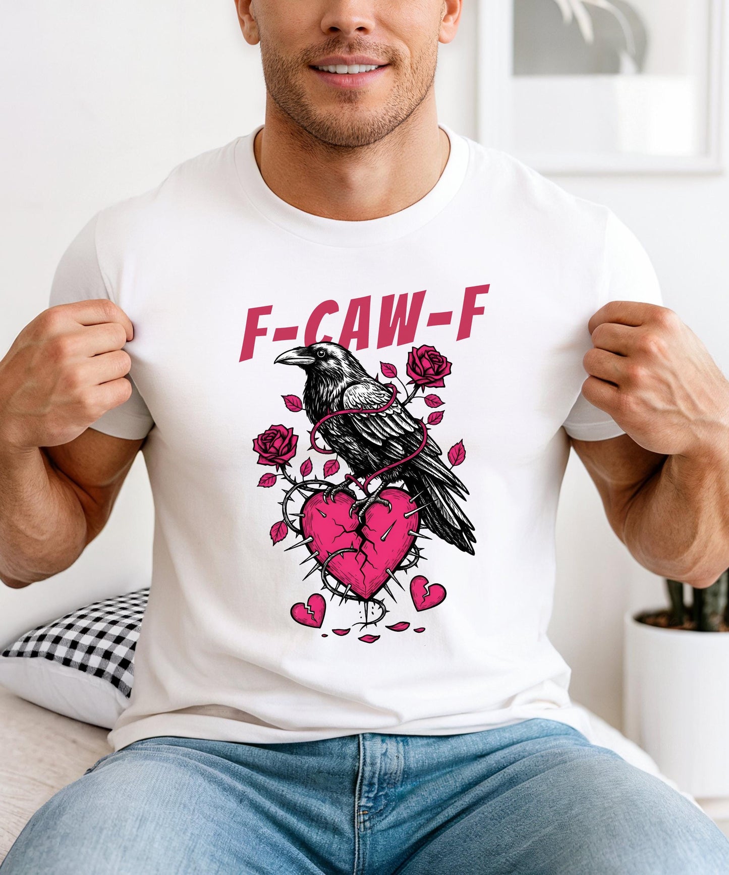 F-CAW-F Shirt | Funny Anti Valentine's Day Gift | Sarcastic Crow Hoodie | Raven Pun Sweatshirt | Rude Bird Graphic Tee | Introvert Gift