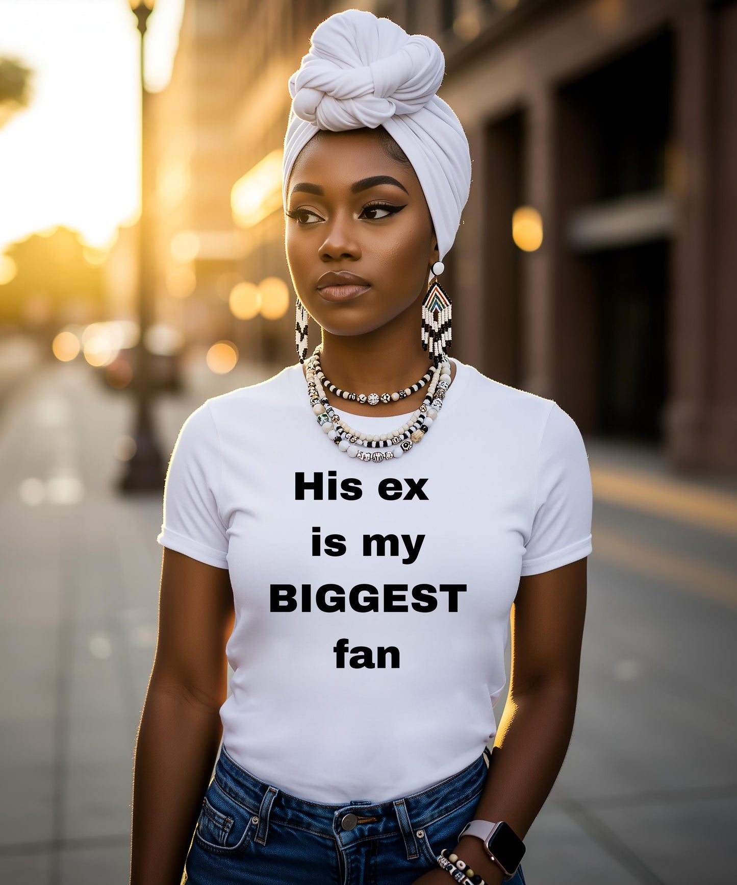 Serve Major Attitude with the "His Ex Is My Biggest Fan" Eye-Catching | T-shirts | Crew Neck Sweater | Hoodies. Bold Petty Shirt.