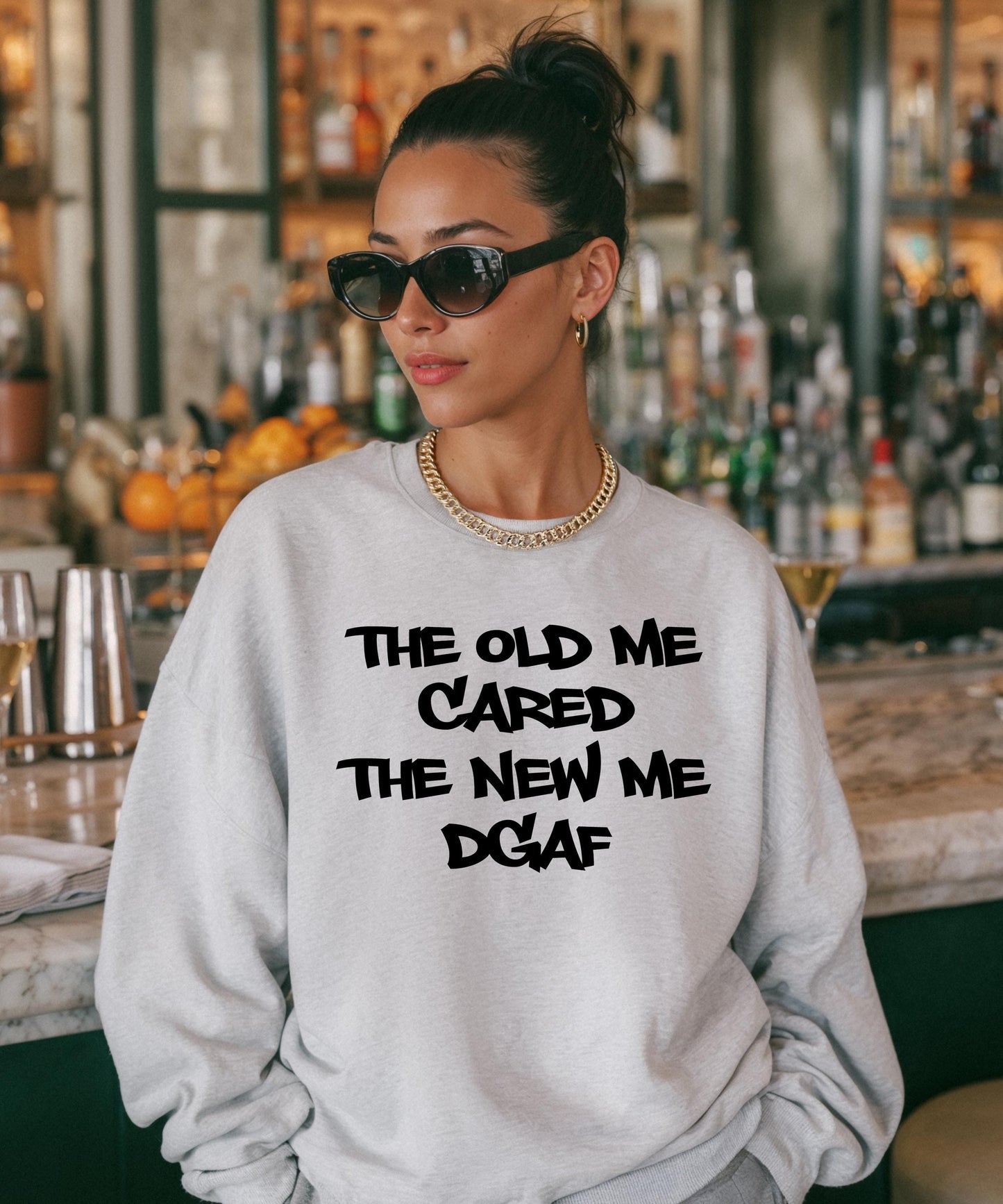 The Old Me Cared The New Me DGAF | T-shirts | Crew Neck Sweater | Hoodies. Level Up Your Mindset with the Ultimate Peace of Mind Gear.