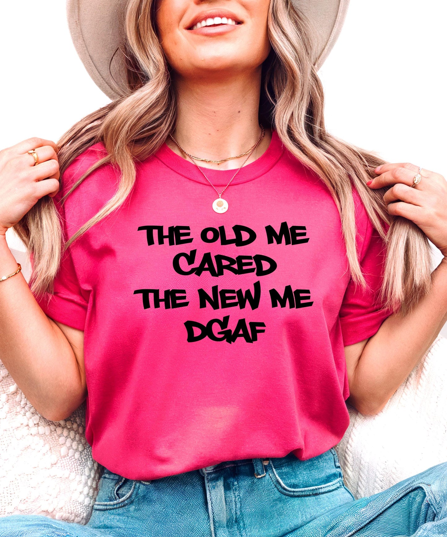 The Old Me Cared The New Me DGAF | T-shirts | Crew Neck Sweater | Hoodies. Level Up Your Mindset with the Ultimate Peace of Mind Gear.