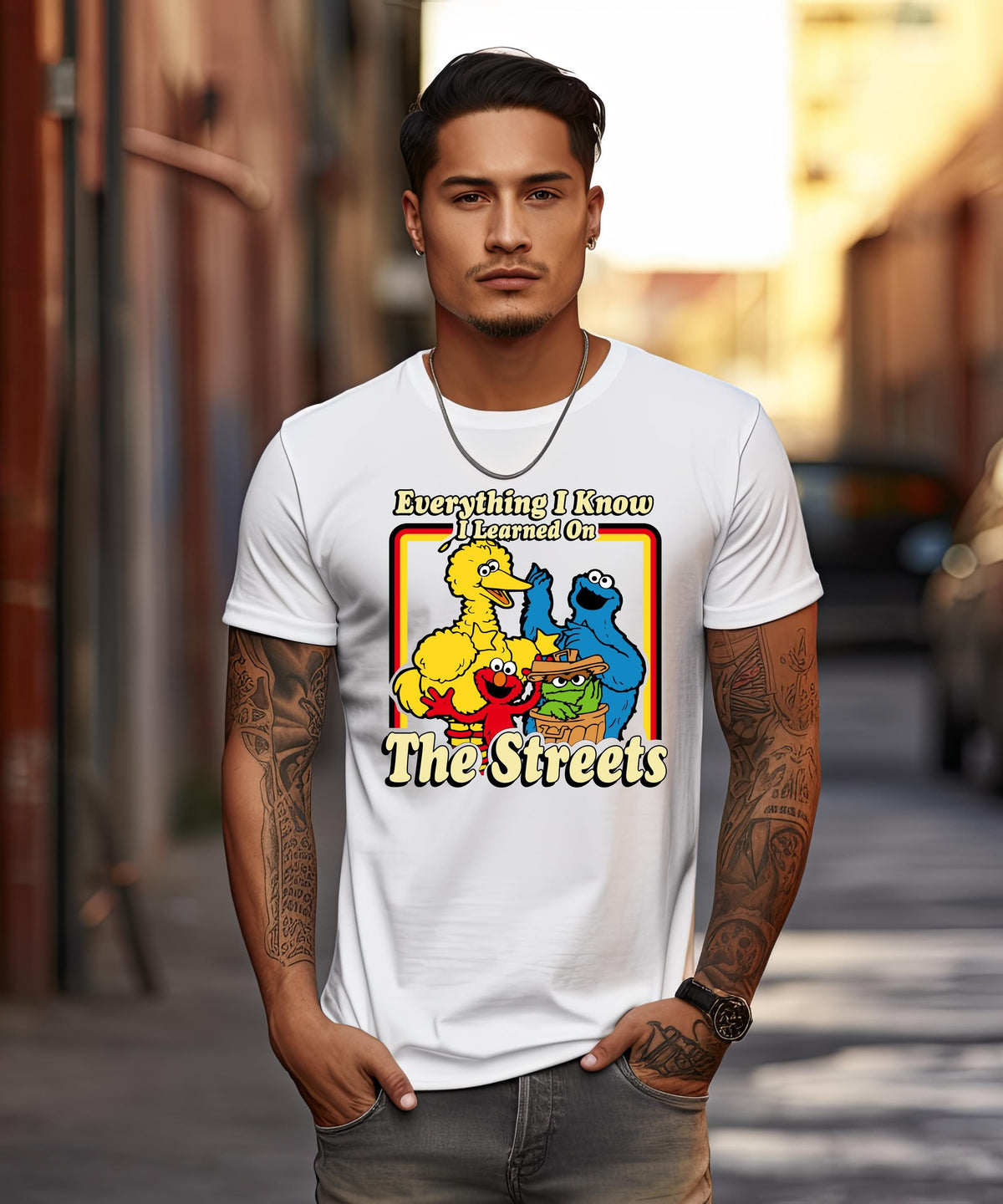 Everything I Know I Learned On The Streets Shirt | Funny 90s Nostalgia Hoodie | Retro Childhood Graphic Tee | Crewneck