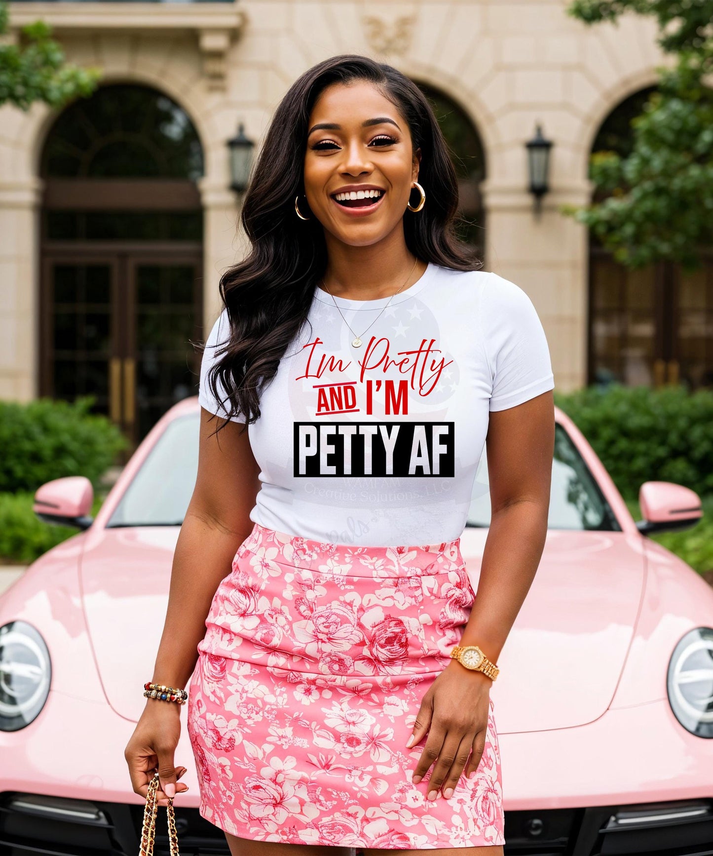 I'm Pretty AND I'M PETTY AF - The Official Uniform for Looking Good & Throwing Shade! | Funny Sarcastic T-Shirt | Hoodie | Crewneck