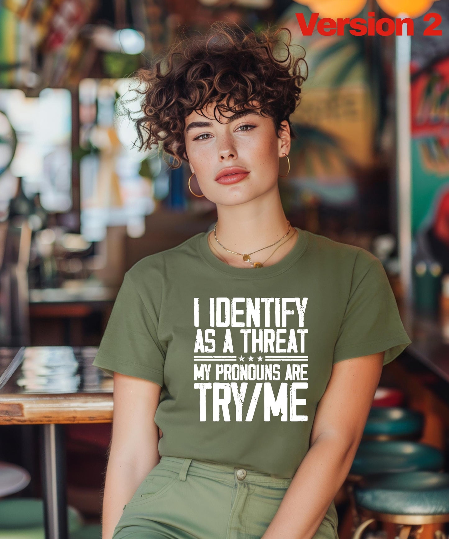 I Identify As A Threat My Pronouns Are Try Me Shirt | Patriotic American Flag Hoodie | Veteran Style Tee | Country Boy Shirt | Rodeo Outfit