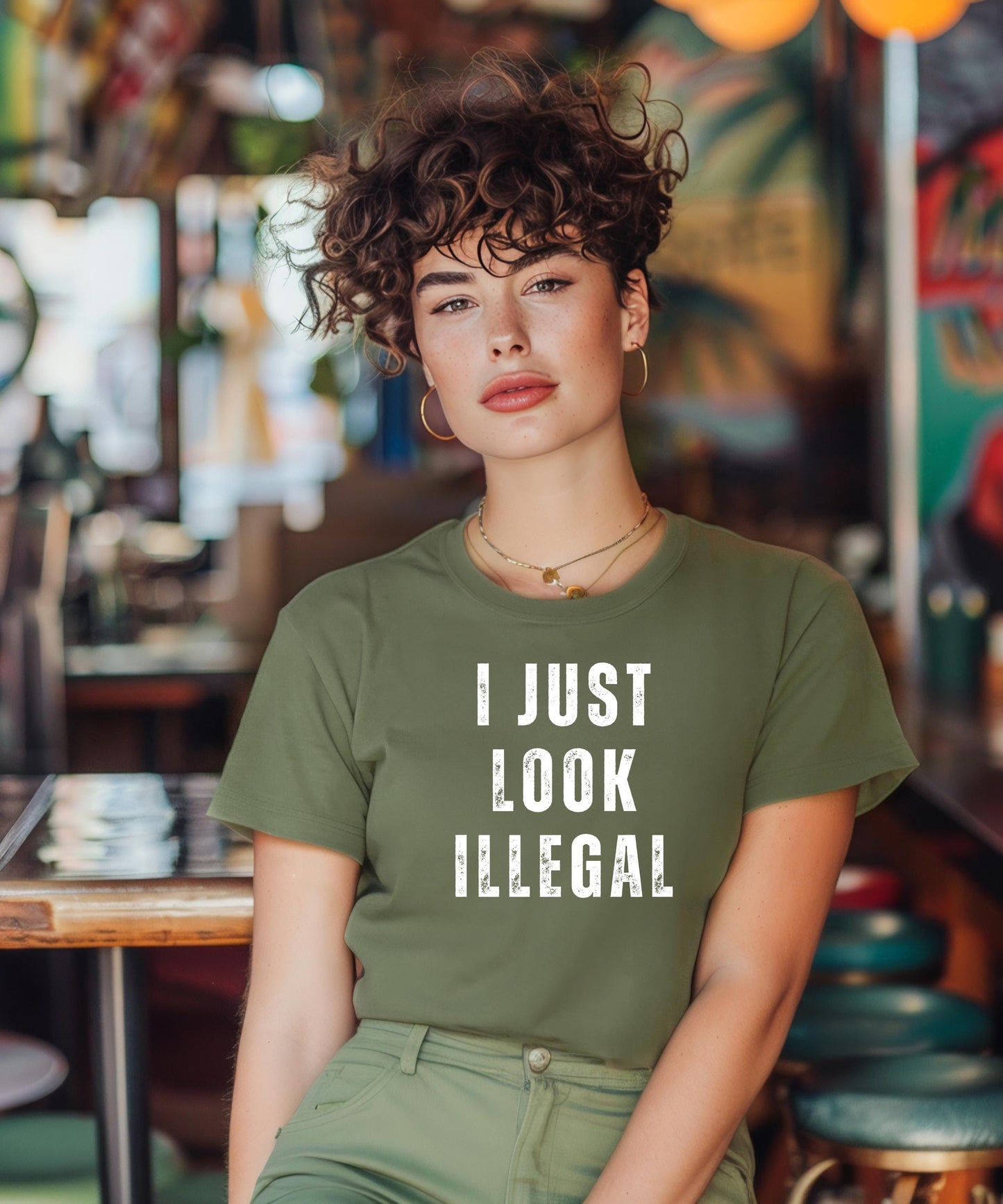 I Just Look Illegal Shirt | Funny Latina Shirt | Sarcastic Political Tee | Spanglish Humor | Edgy Graphic Tee Unisex Graphic Tee