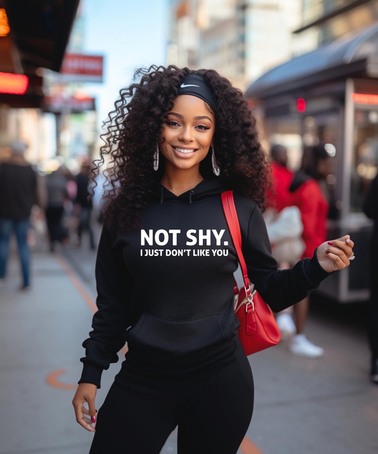 Not Shy. I Just Don't Like You - Funny Sarcastic Shirt, Hoodie, or Crewneck - Sassy Introvert Gift - Serving Attitude Graphic Tee