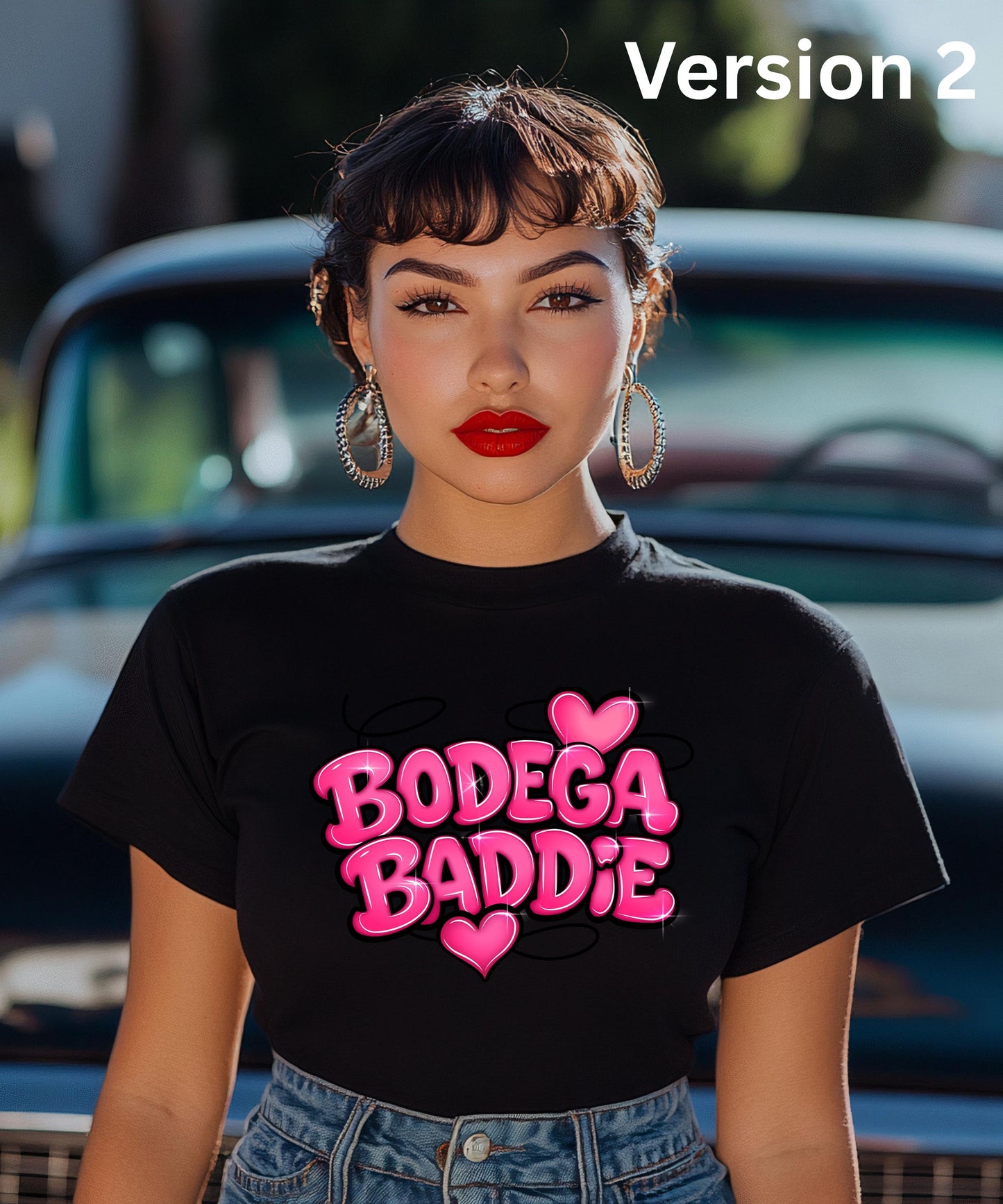 Bodega Baddie T-Shirt | Hoodie | Crewneck | Perfect Cardi B Concert Outfit | Y2K Pink Heart Graphic Tee