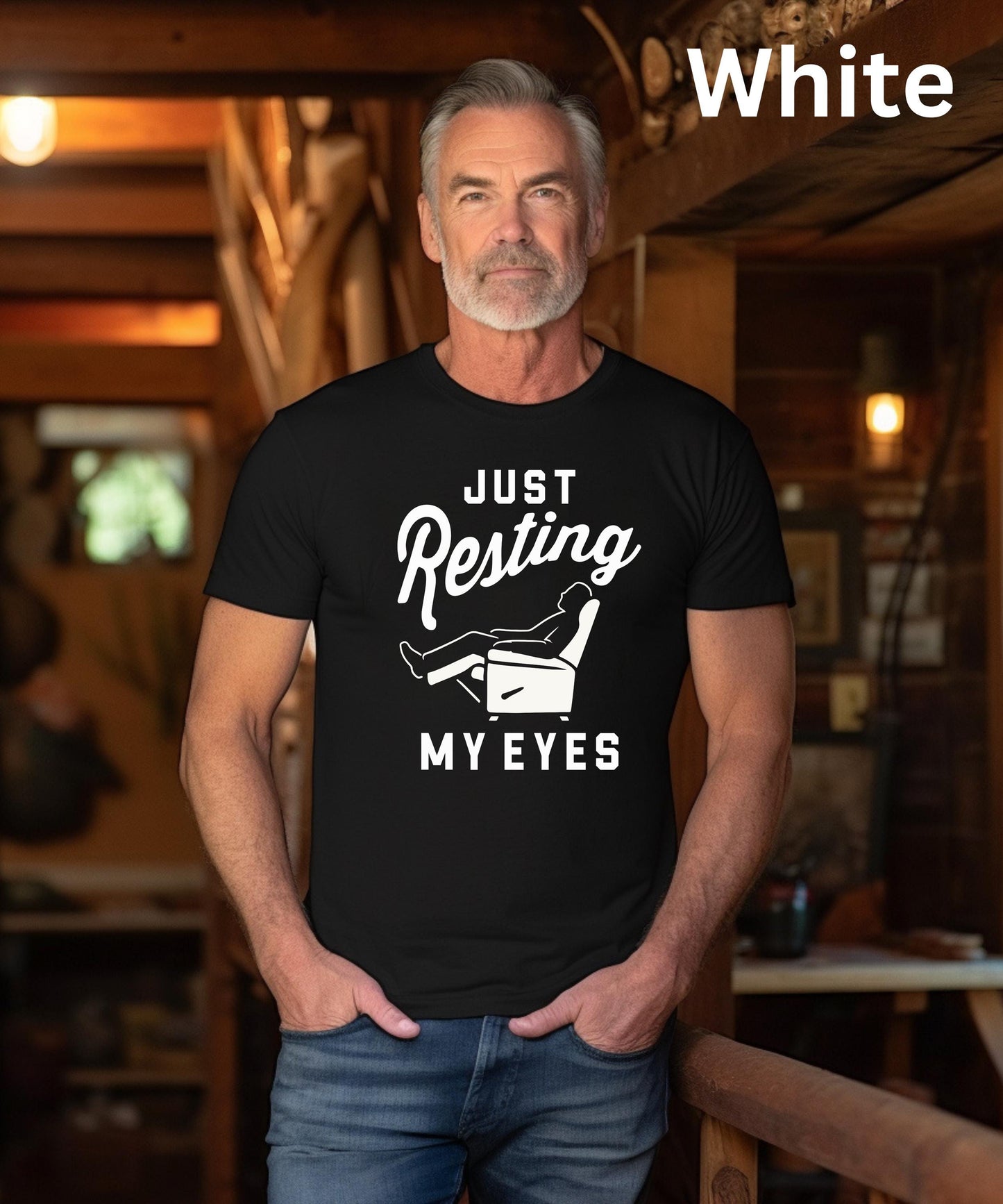 Just Resting My Eyes Shirt, Funny Dad Shirt, Grandpa Gift, Napping T-Shirt, Father's Day Gift, Retirement Gift, Sleeping Recliner Tee