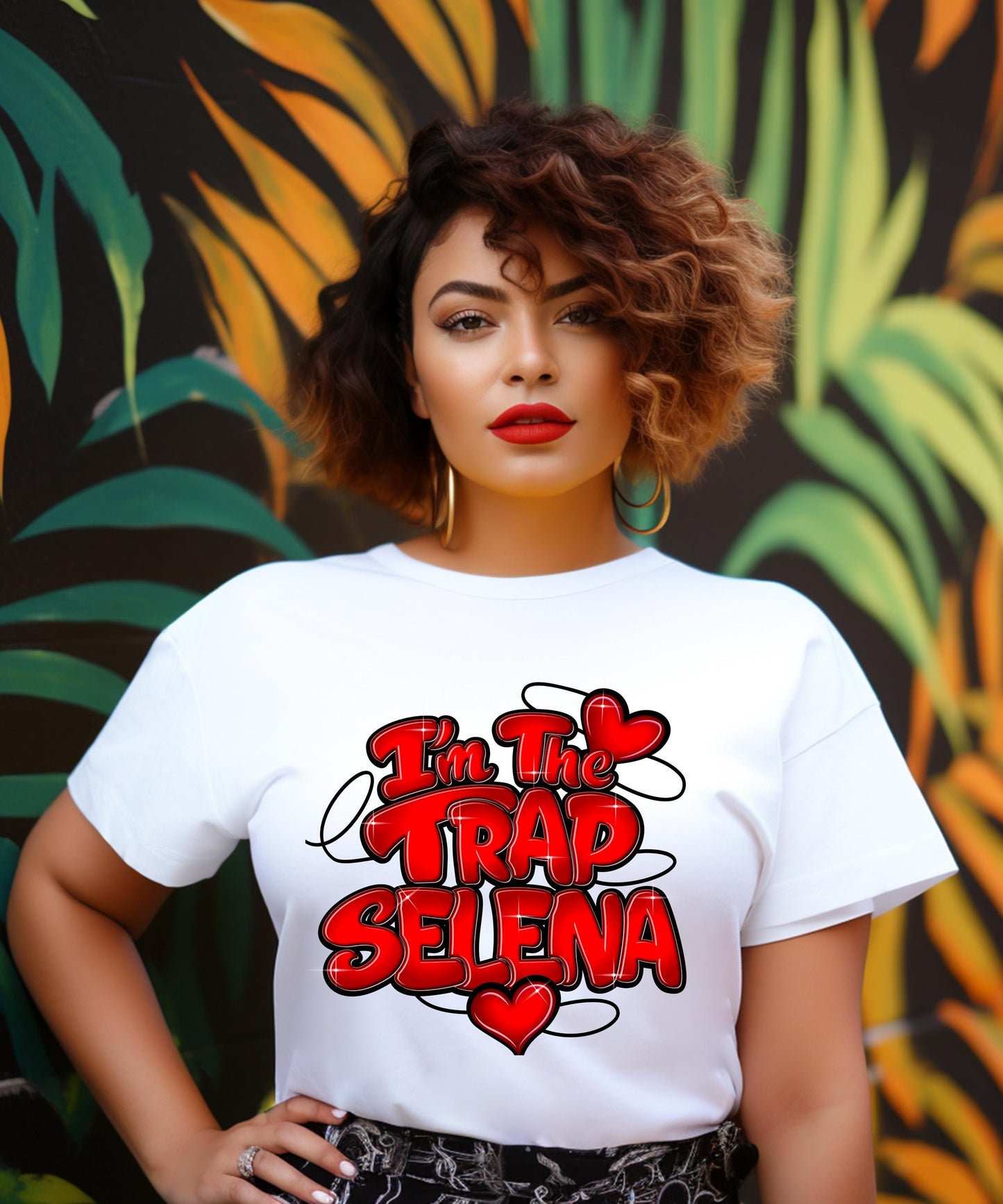 I'm The Trap Selena Shirt | Cardi B Concert | Y2K Latina Graphic Tee | Trap Music Hoodie | Hip Hop Sweatshirt | Graffiti Airbrush Crewneck
