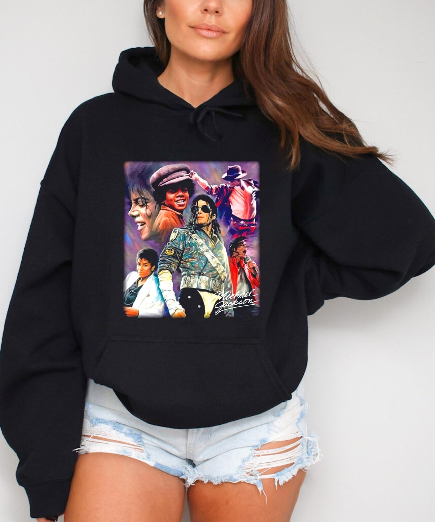 MJ Vintage Shirt | King of Pop Graphic Tee | Retro MJ Collage Hoodie | 80s Pop Music Sweatshirt | Thriller Era Fan Gift