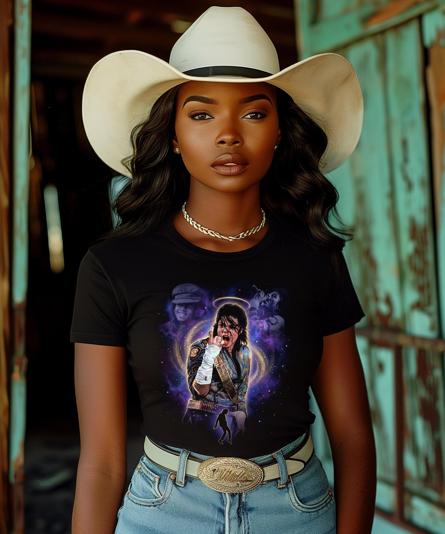 MJ King of Pop Collage Graphic Tee | Retro 80s Thriller Era Shirt
