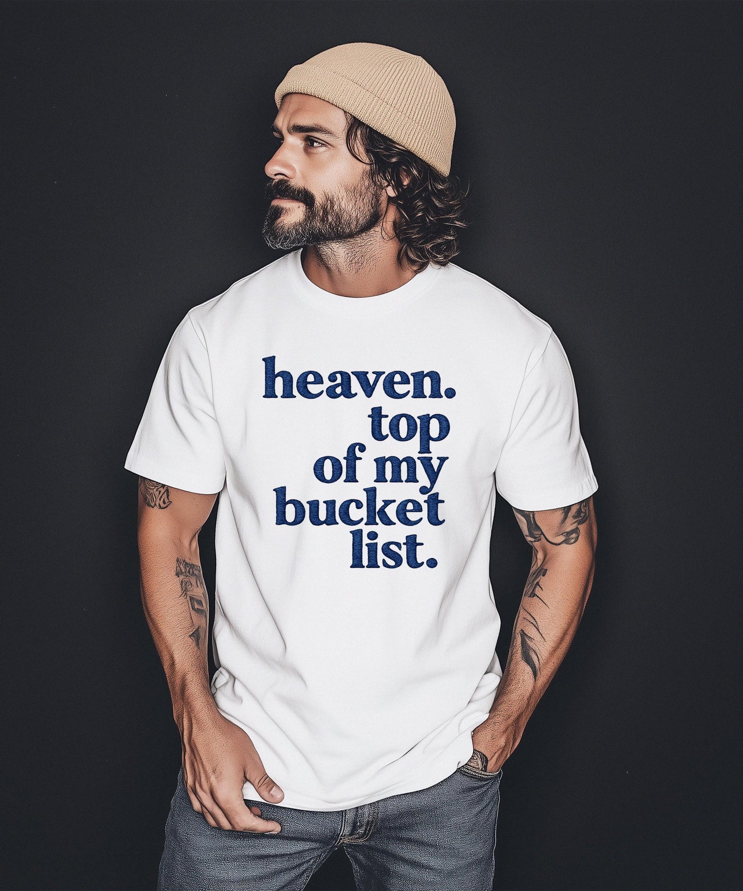 Heaven Top Of My Bucket List | Christian Inspirational | Religious Gift | Faith Based Sweatshirt | Spiritual Quote | Unisex Church Apparel