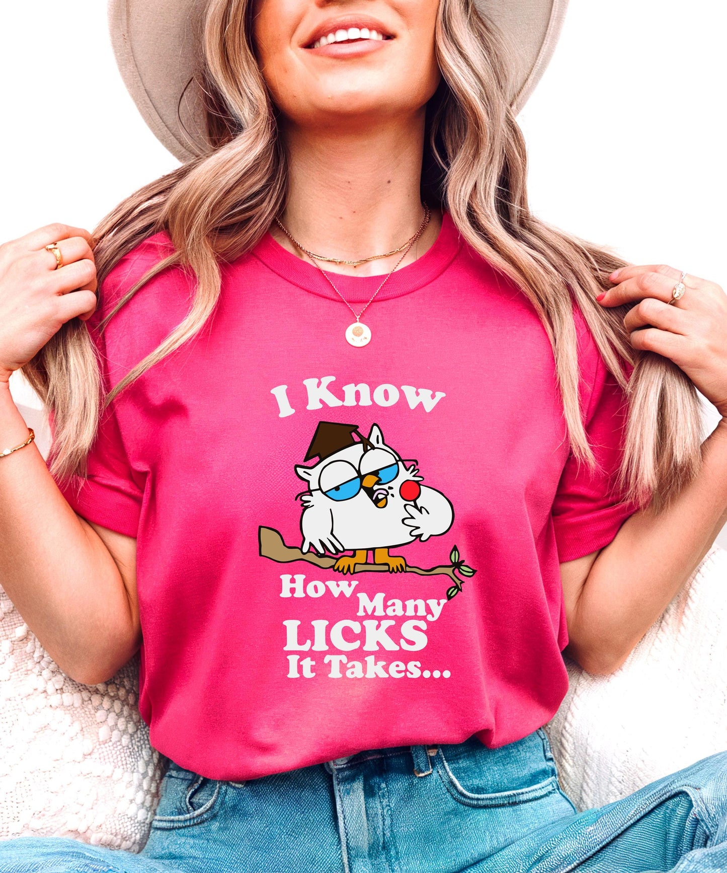 I Know How Many Licks Shirt | Retro Mr Owl | Funny Nostalgia Graphic Tee | 90s Commercial Parody | Vintage Candy Gift | Unisex Apparel
