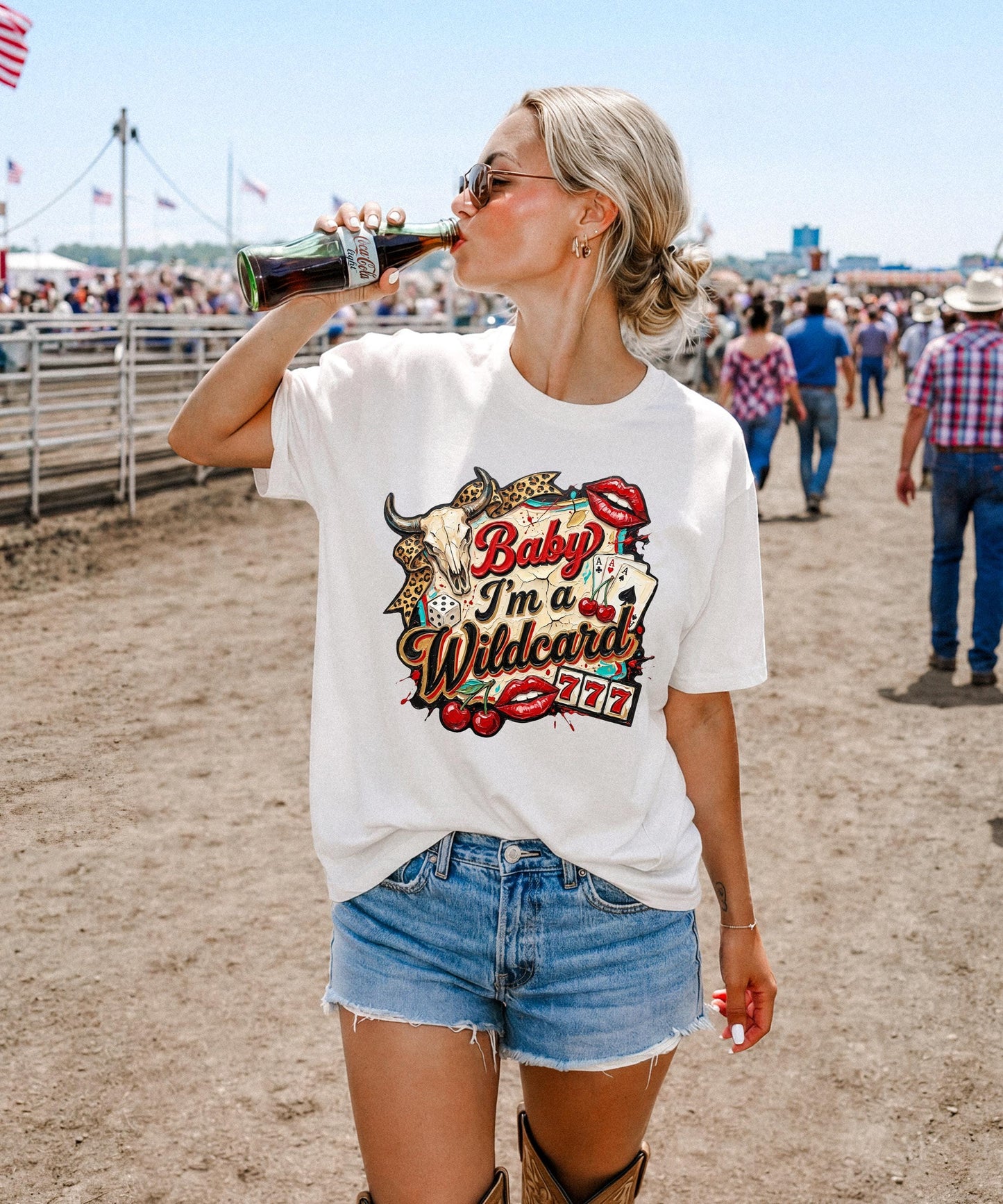 Baby I'm a Wildcard Shirt | 777 Lucky Casino Tee | Cowgirl Longhorn Skull Sweatshirt | Retro Leopard Print Apparel | Unisex Desert Vibes Top