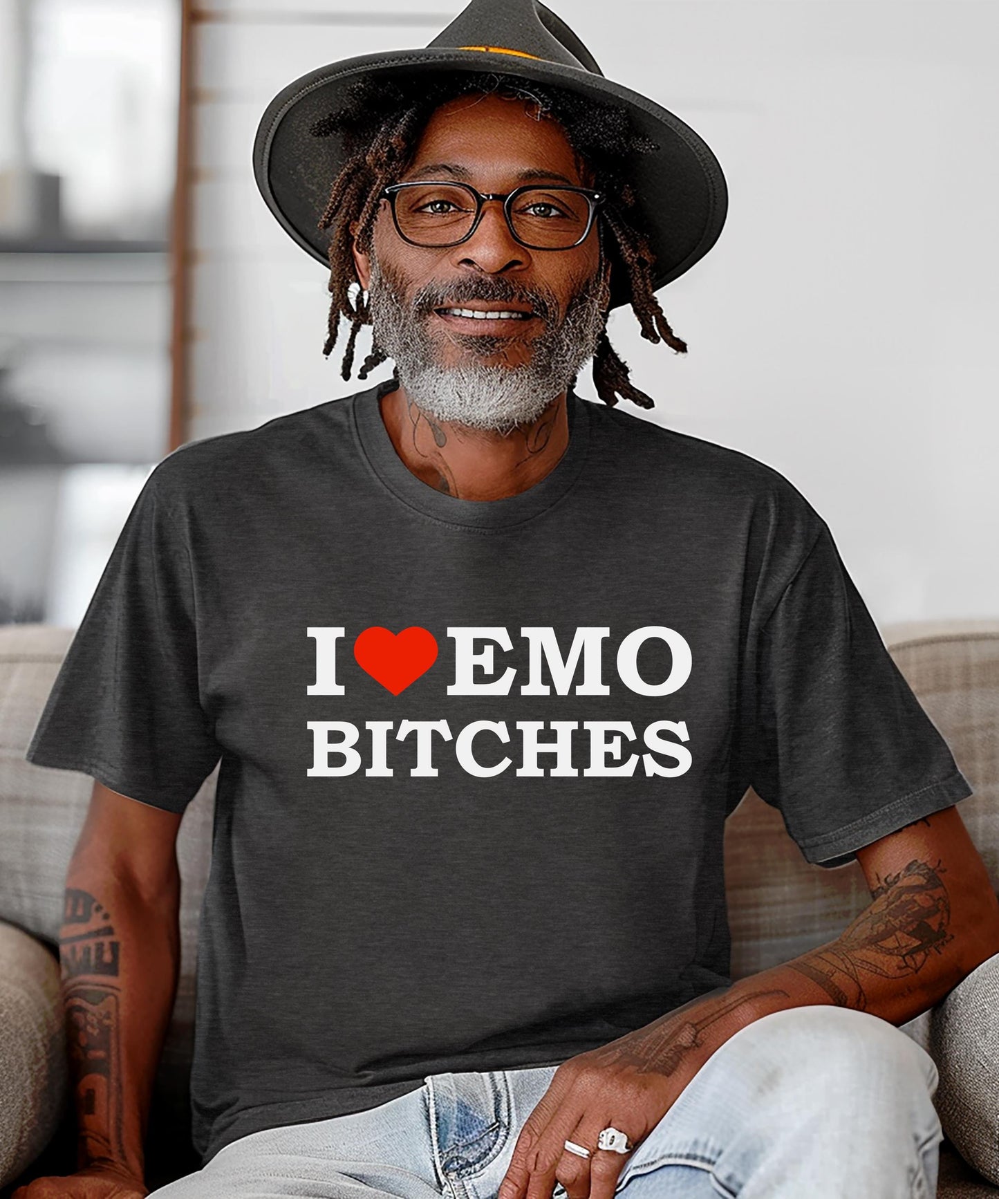 I Love Emo Bitches | Funny Sarcastic Hoodie | Emo Night Graphic Tee | Edgy Streetwear | Alt Rock Music Sweatshirt | Unisex Baddie Aesthetic