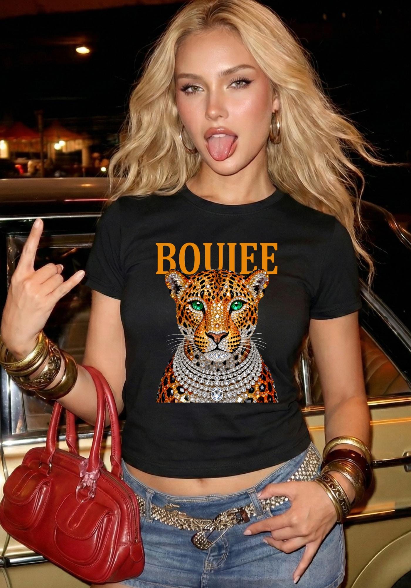Jeweled Leopard Boujee Shirt, Glam Animal Print Graphic Tee, Sparkly Big Cat Hoodie, Fierce Cheetah Crew Neck Sweater, Adult & Youth Sizes