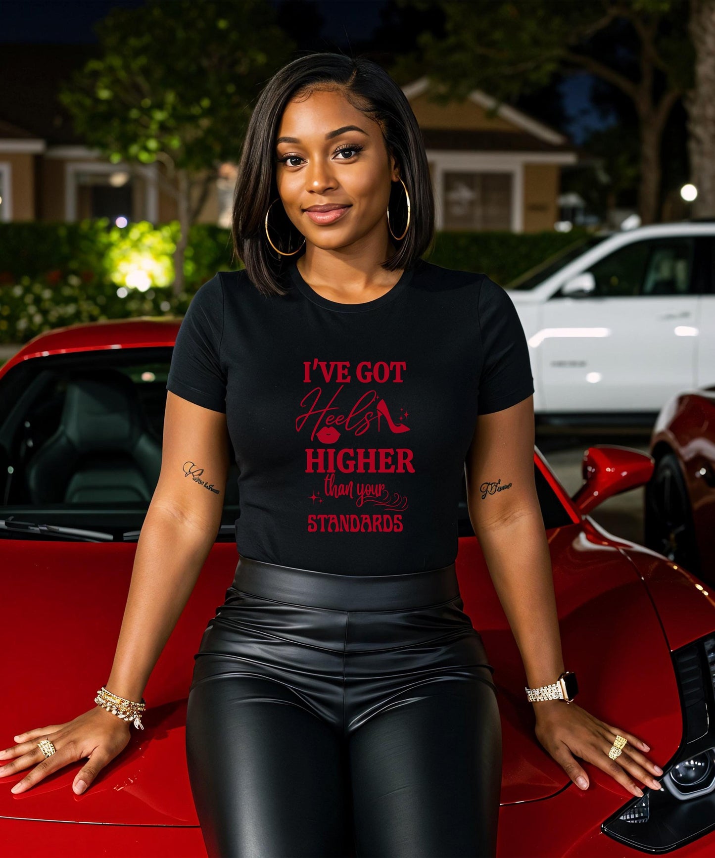 Heels Higher Than Standards Graphic Sweater - Women's Fashion