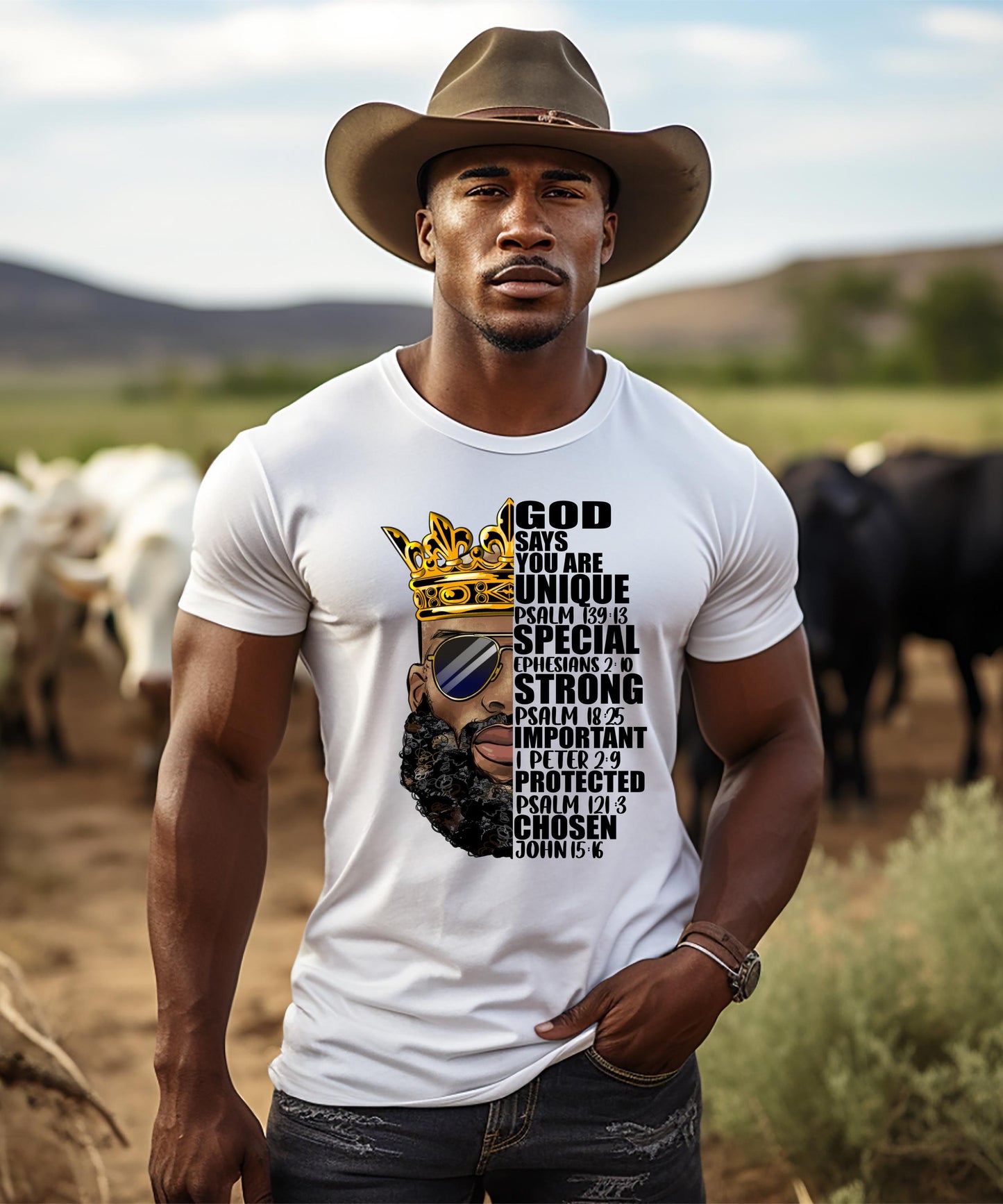 Religious Graphic Sweater: Crowned Man, Christian Apparel