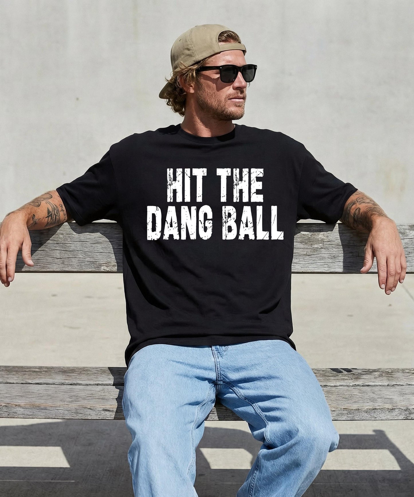Hit The Dang Ball Shirt, Funny Sports Mom Tee, Baseball Softball Coach Gift, Distressed Game Day Sweatshirt, Stadium Hoodie