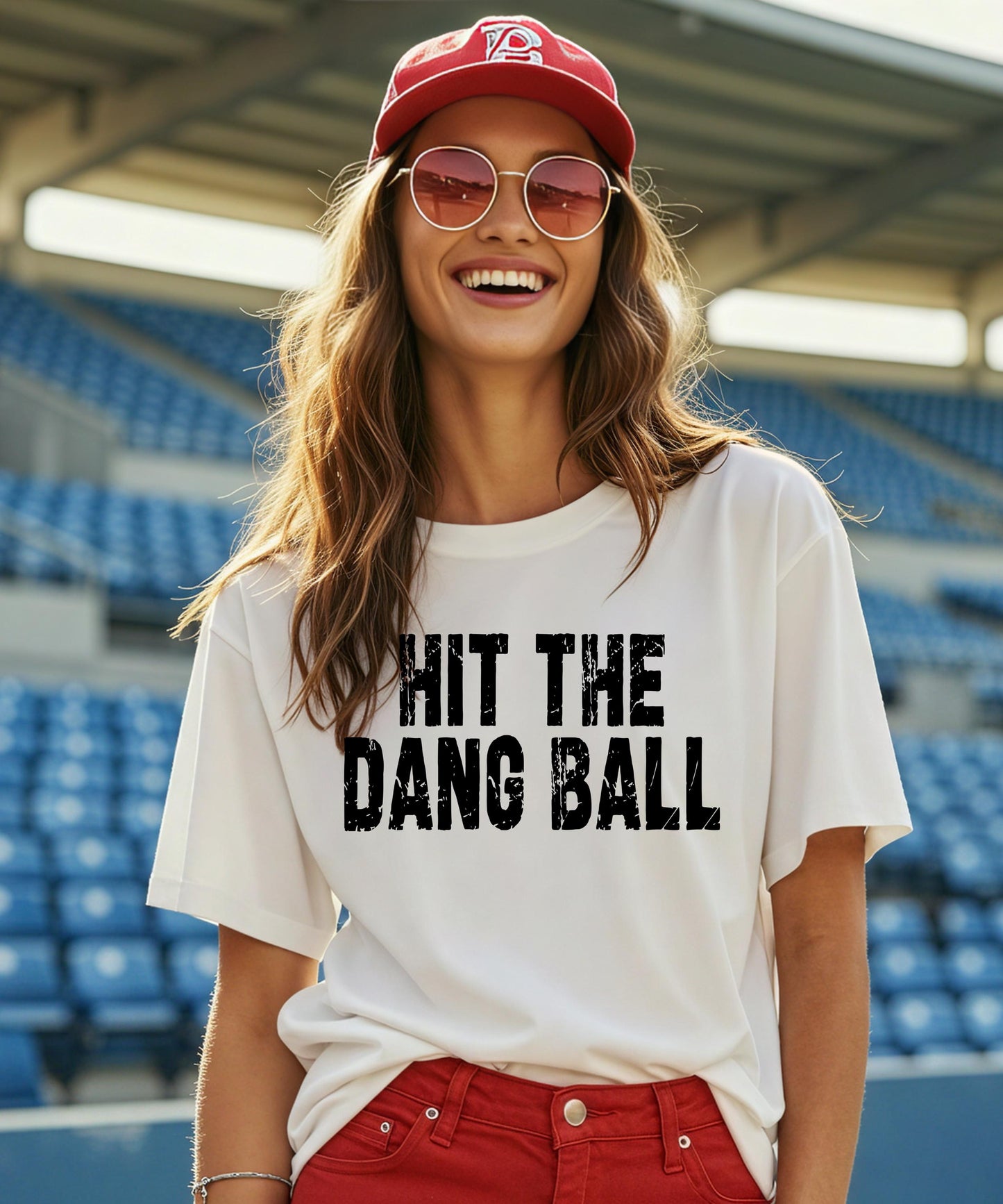 Hit The Dang Ball Shirt, Funny Sports Mom Tee, Baseball Softball Coach Gift, Distressed Game Day Sweatshirt, Stadium Hoodie