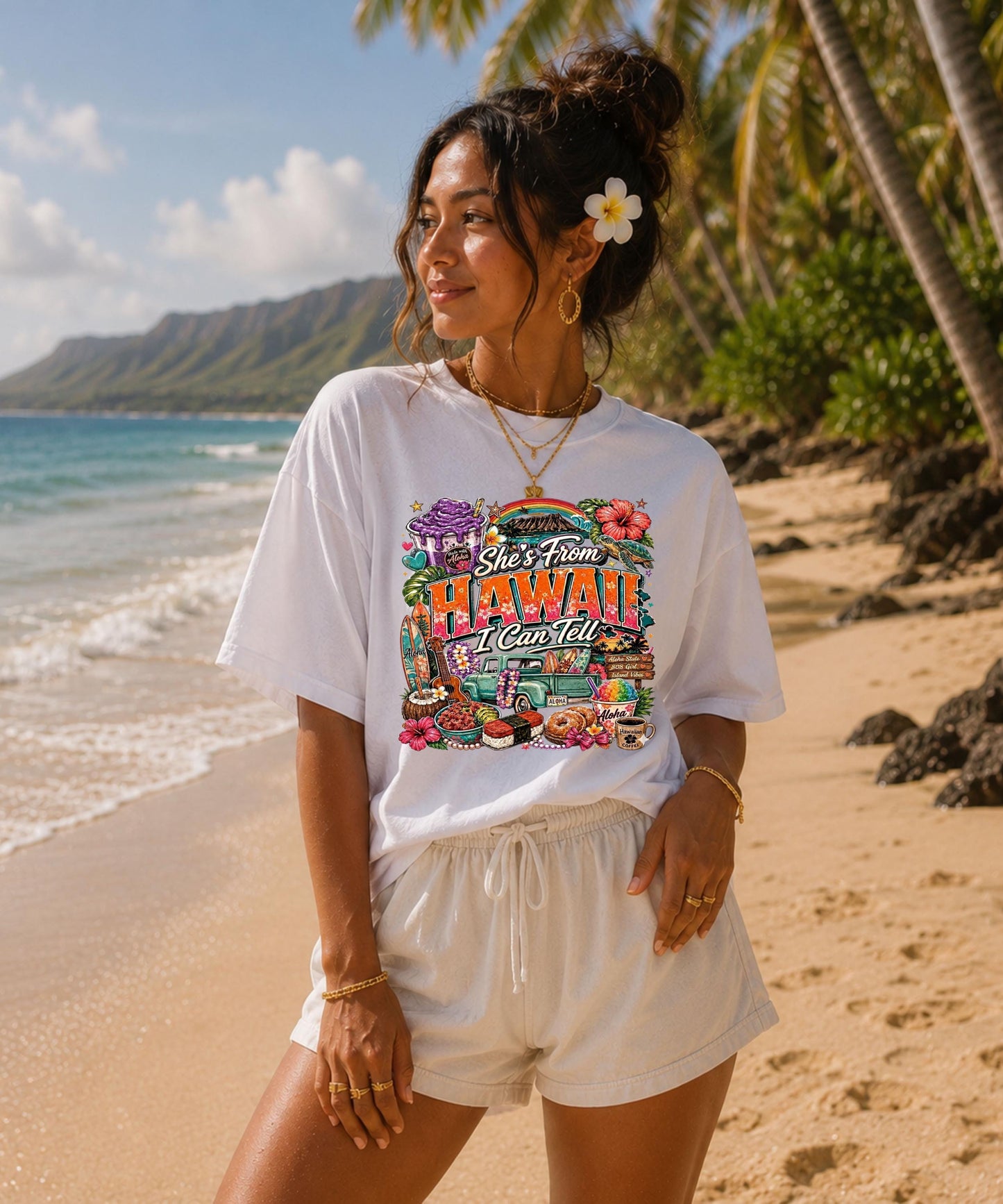 She's From Hawaii I Can Tell Shirt, Funny Tropical Graphic Tee, Retro Aloha State Apparel, Island Vacation Sweater, Surf Beach Hoodie