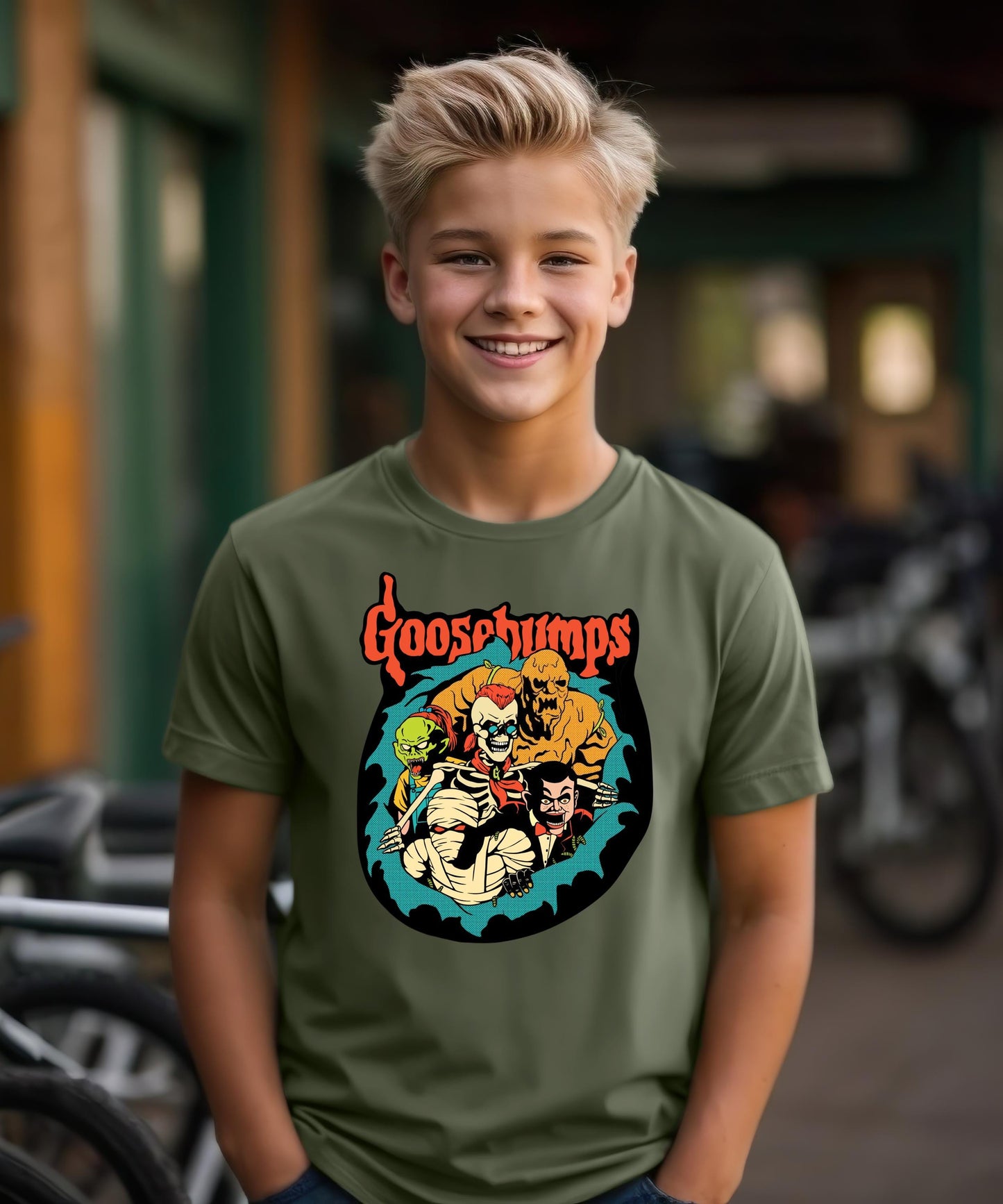 Retro Goosebumps Shirt 90s Nostalgia Halloween Graphic Tee, Slappy The Dummy Horror Book Apparel, Spooky Season Crewneck Sweatshirt Hoodies