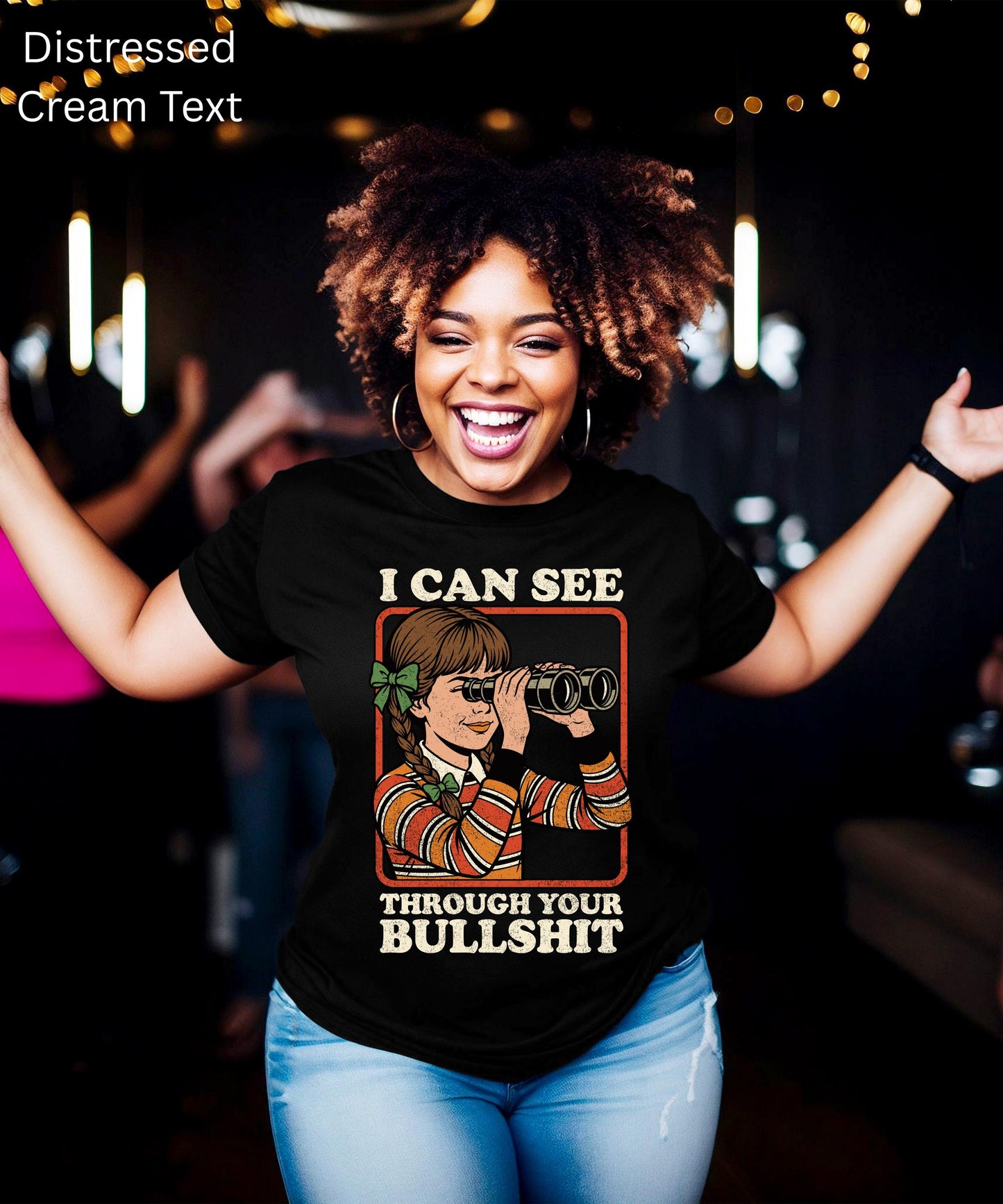 Funny I Can See Through Your Bullshit Shirt, Retro Sarcastic Graphic Tee, Sassy Top Edgy Humor Hoodie, Vintage Comic Crewneck Sweaters
