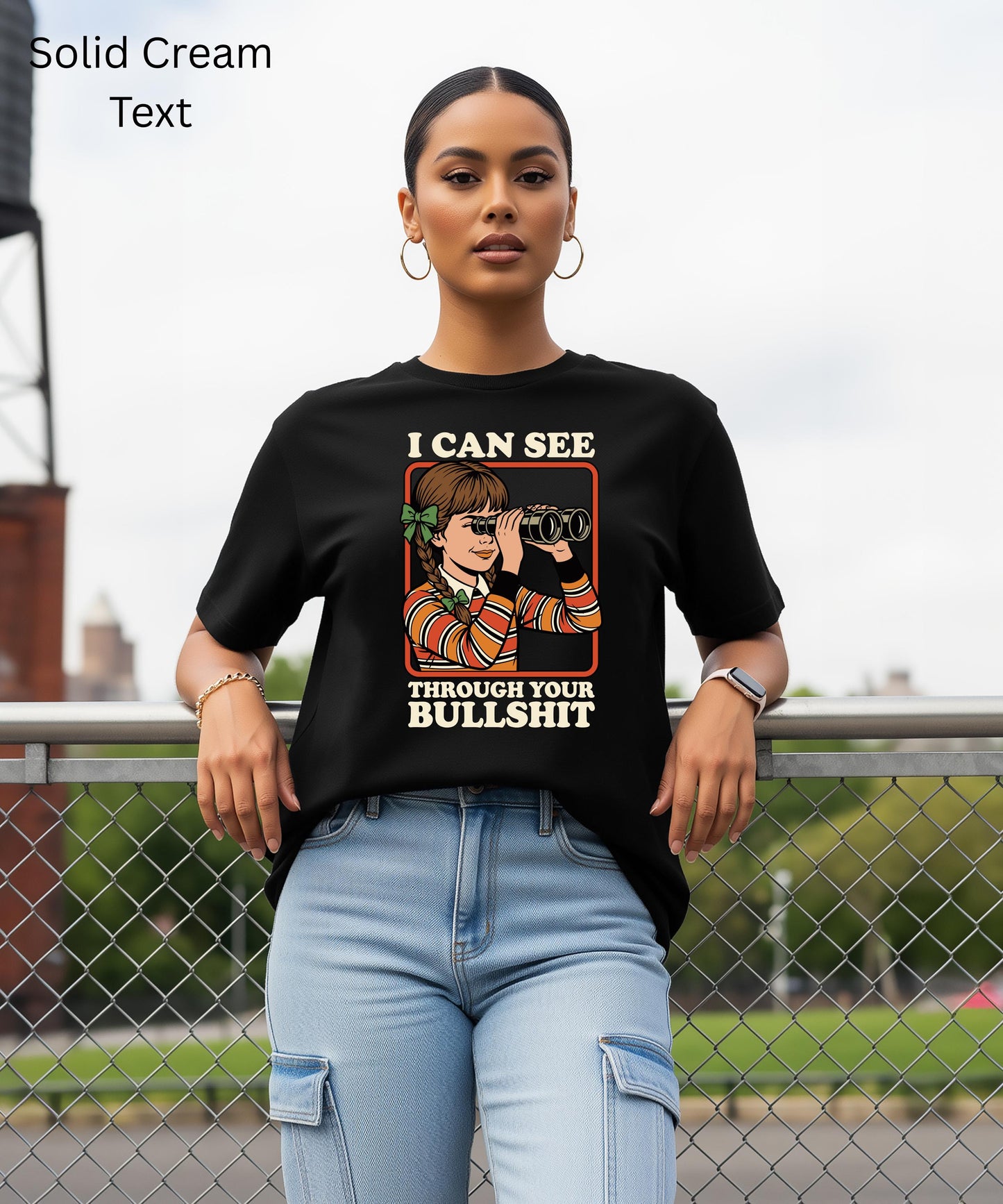 Funny I Can See Through Your Bullshit Shirt, Retro Sarcastic Graphic Tee, Sassy Top Edgy Humor Hoodie, Vintage Comic Crewneck Sweaters