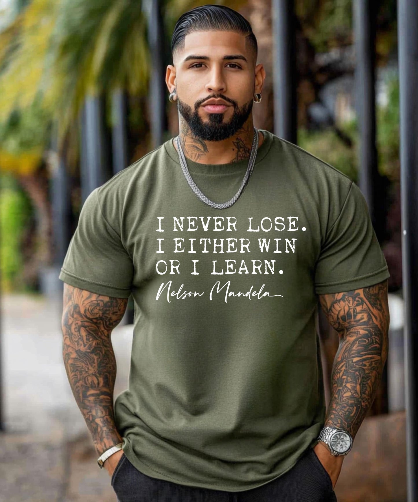 I Never Lose I Either Win Or I Learn Shirt, Nelson Mandela Quote Tee, Motivational Mindset Apparel, Adult & Youth Sizes