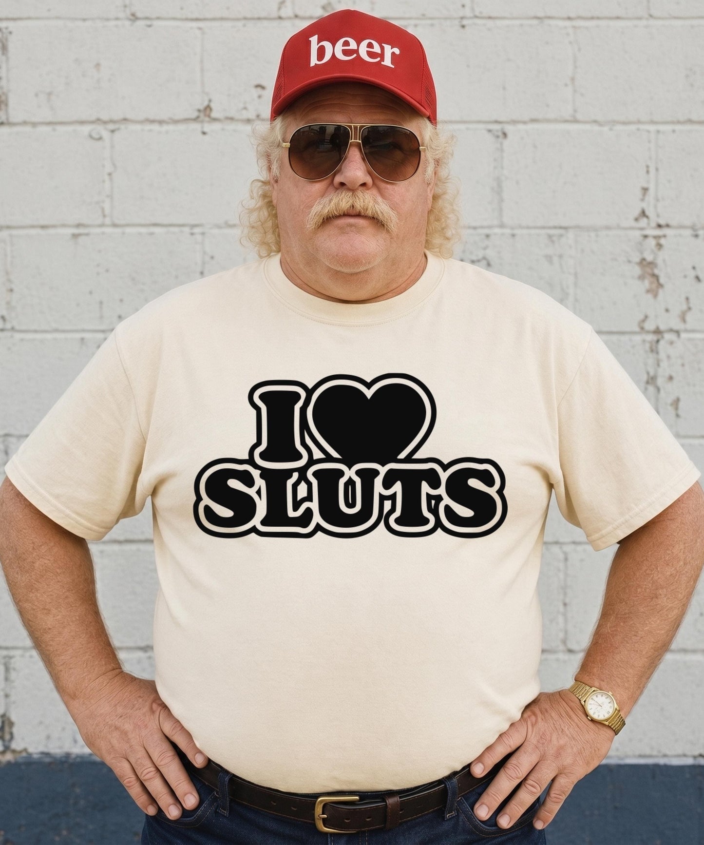 Funny I Love Sluts Shirt, Y2K Graphic Tee, Edgy Humor Apparel, Sassy Quote Tops, Vintage Baddie Hoodie, Retro Pop Culture Crewneck Mens