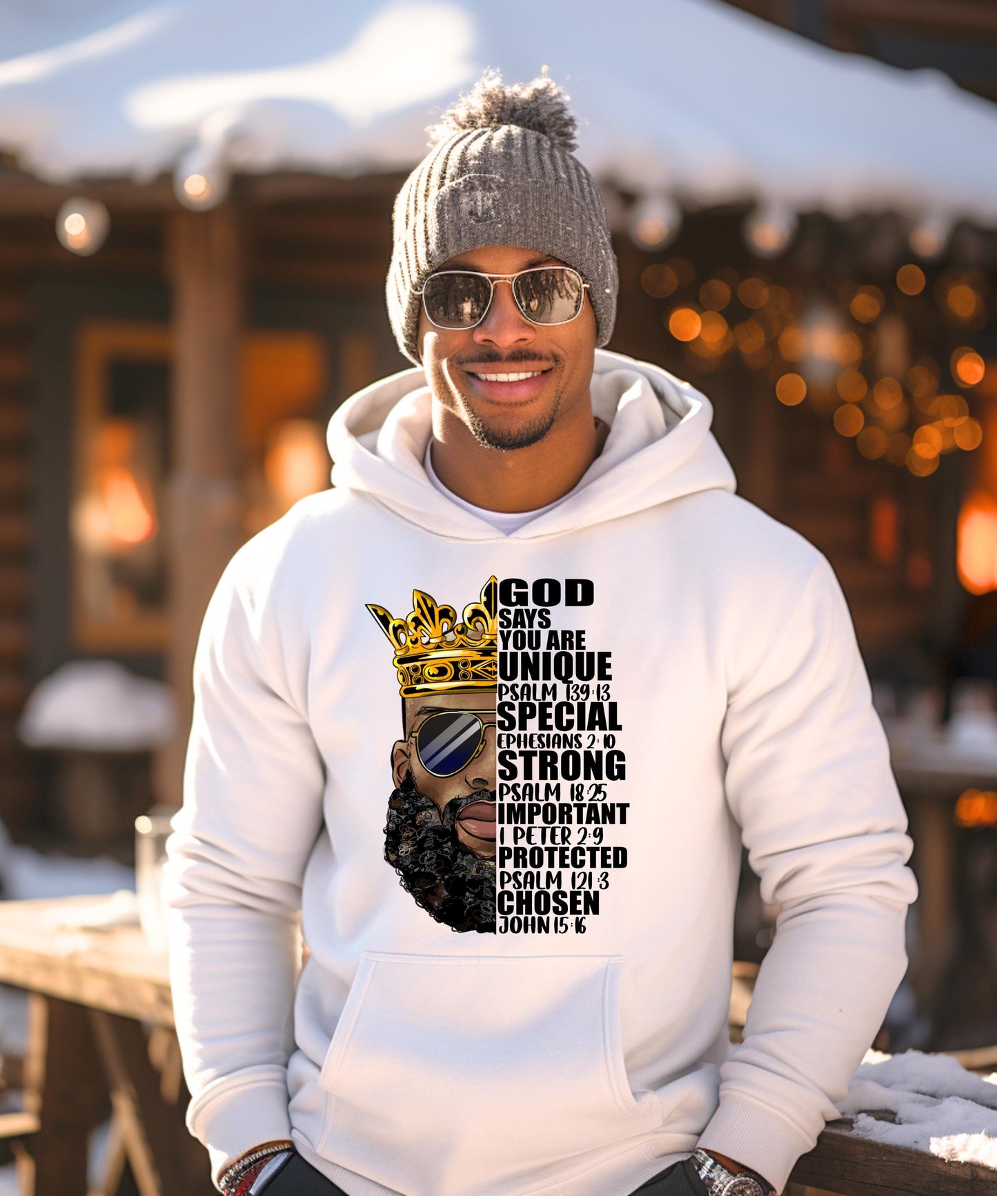 Religious Graphic Sweater: Crowned Man, Christian Apparel