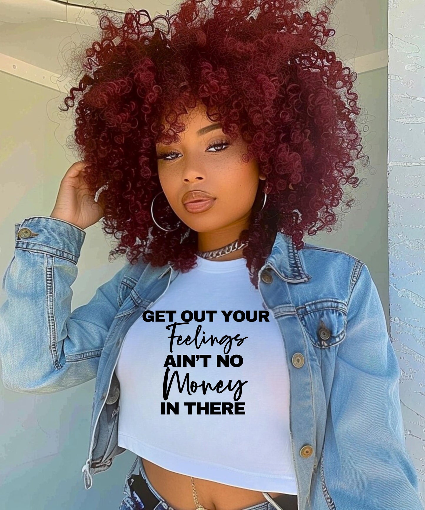 Get Out Your Feelings Crop Top, Hustle Money Motivation Shirt, Women's Entrepreneur Tank Top, Sassy Quote Crop Tee, Boss Babe Streetwear