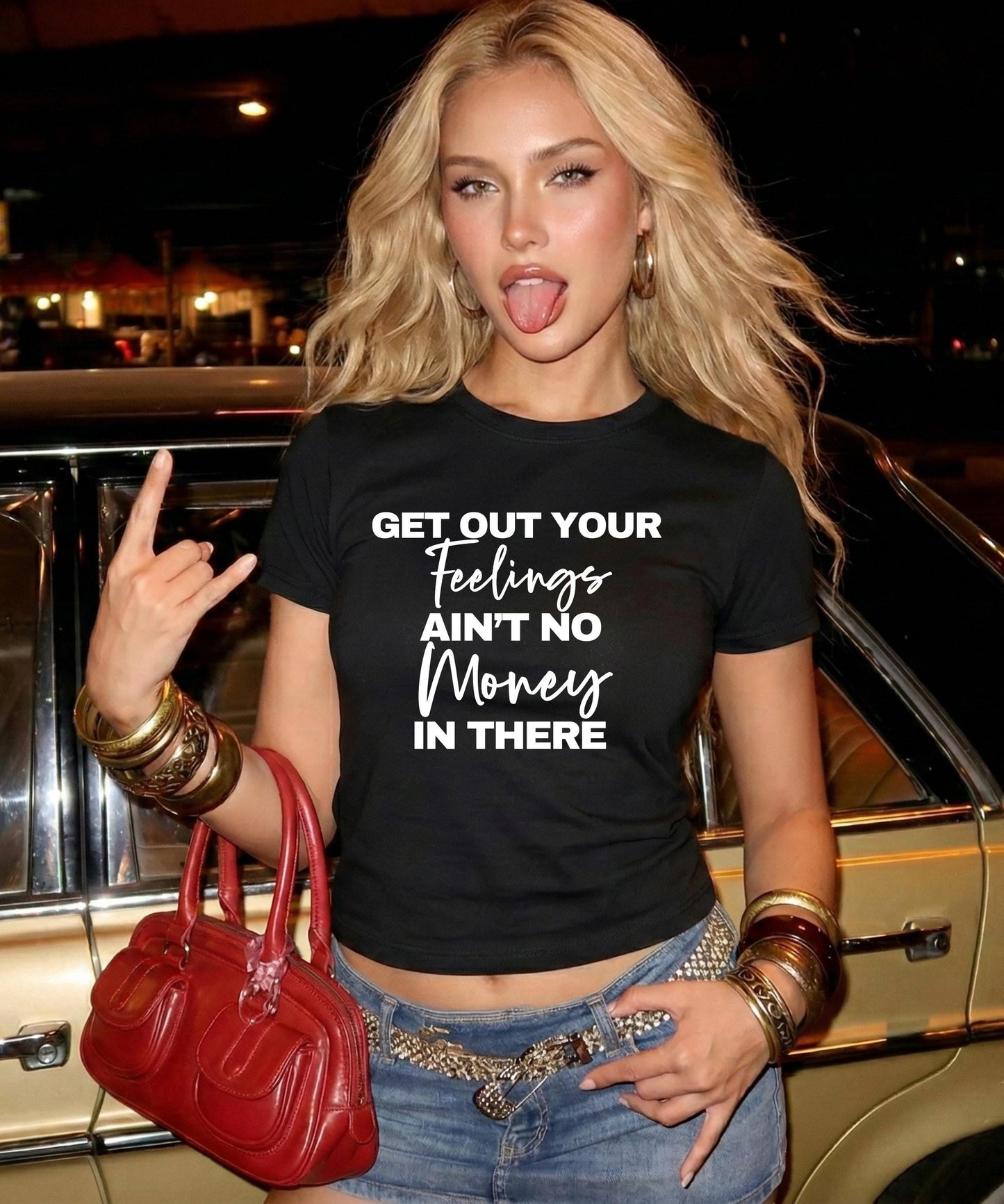 Get Out Your Feelings Crop Top, Hustle Money Motivation Shirt, Women's Entrepreneur Tank Top, Sassy Quote Crop Tee, Boss Babe Streetwear