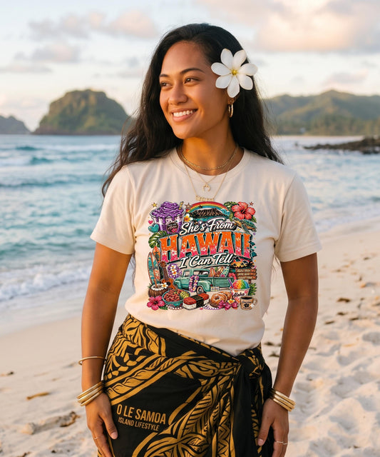 She's From Hawaii I Can Tell Shirt, Funny Tropical Graphic Tee, Retro Aloha State Apparel, Island Vacation Sweater, Surf Beach Hoodie