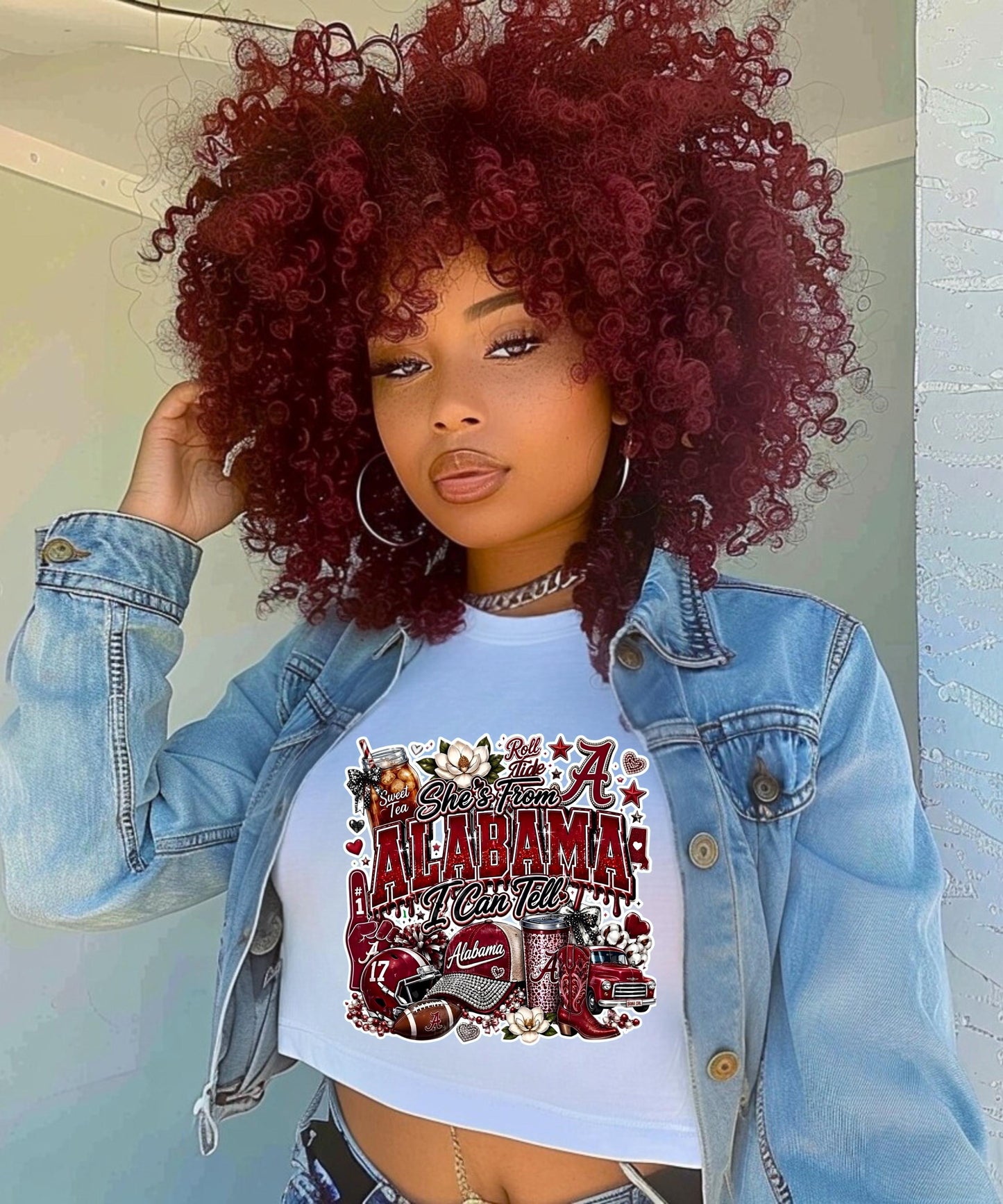 She's From Alabama Crop Top, Southern Girl Tailgate Tank, Roll Tide Graphic Tee, Game Day Football Apparel, Country Bama Shirt