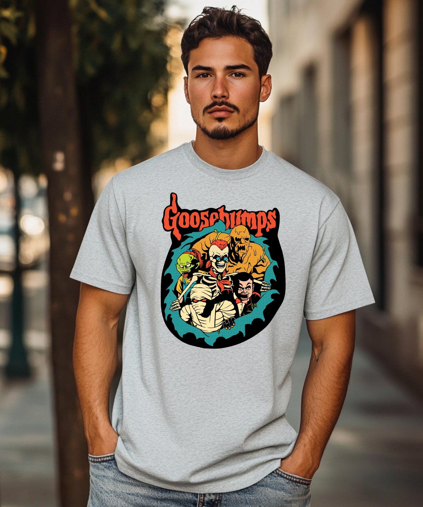 Retro Goosebumps Shirt 90s Nostalgia Halloween Graphic Tee, Slappy The Dummy Horror Book Apparel, Spooky Season Crewneck Sweatshirt Hoodies